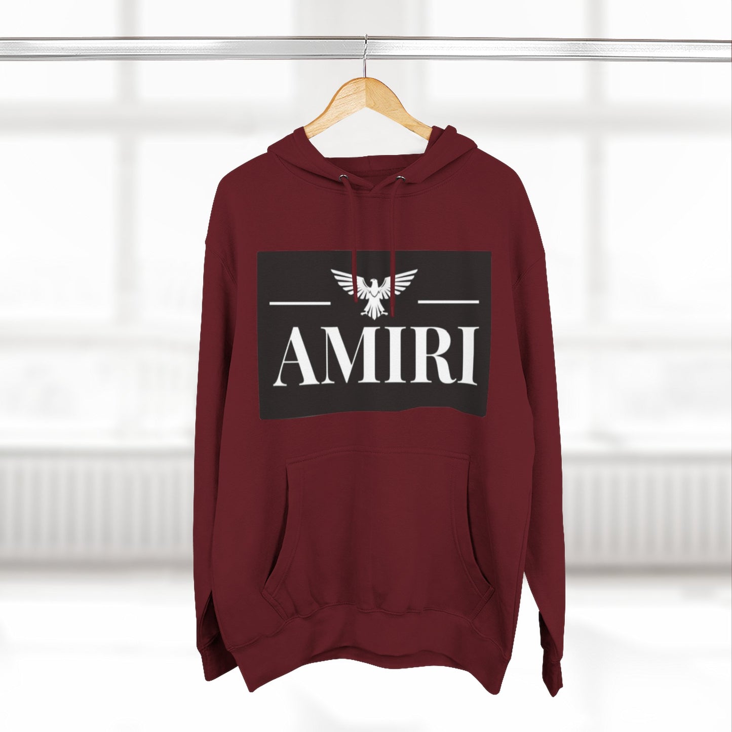 Amiri Logo Hoodie — Graphic Fleece Pullover with Eagle Emblem