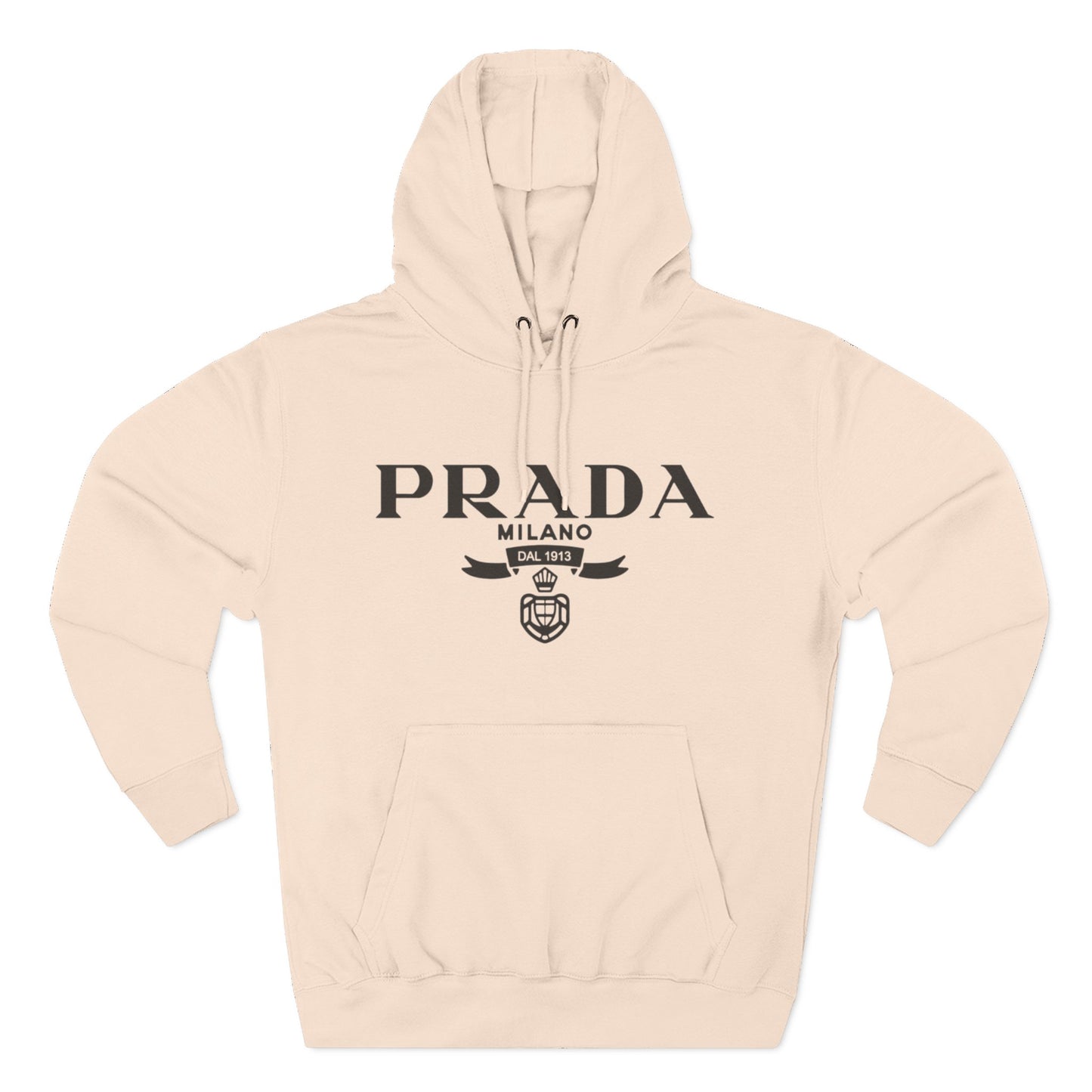 Designer Logo Hoodie - PRADA Milano Inspired Fleece Pullover
