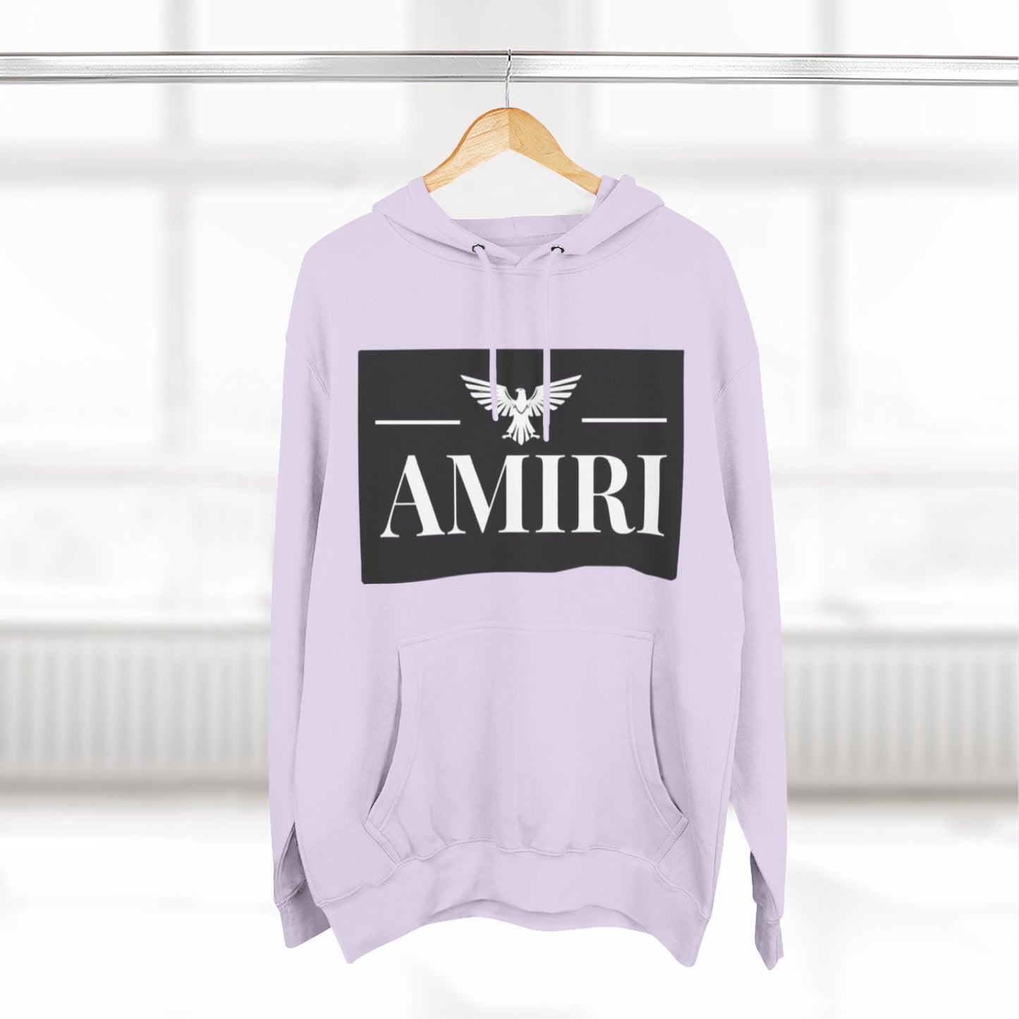 Amiri Logo Hoodie — Graphic Fleece Pullover with Eagle Emblem