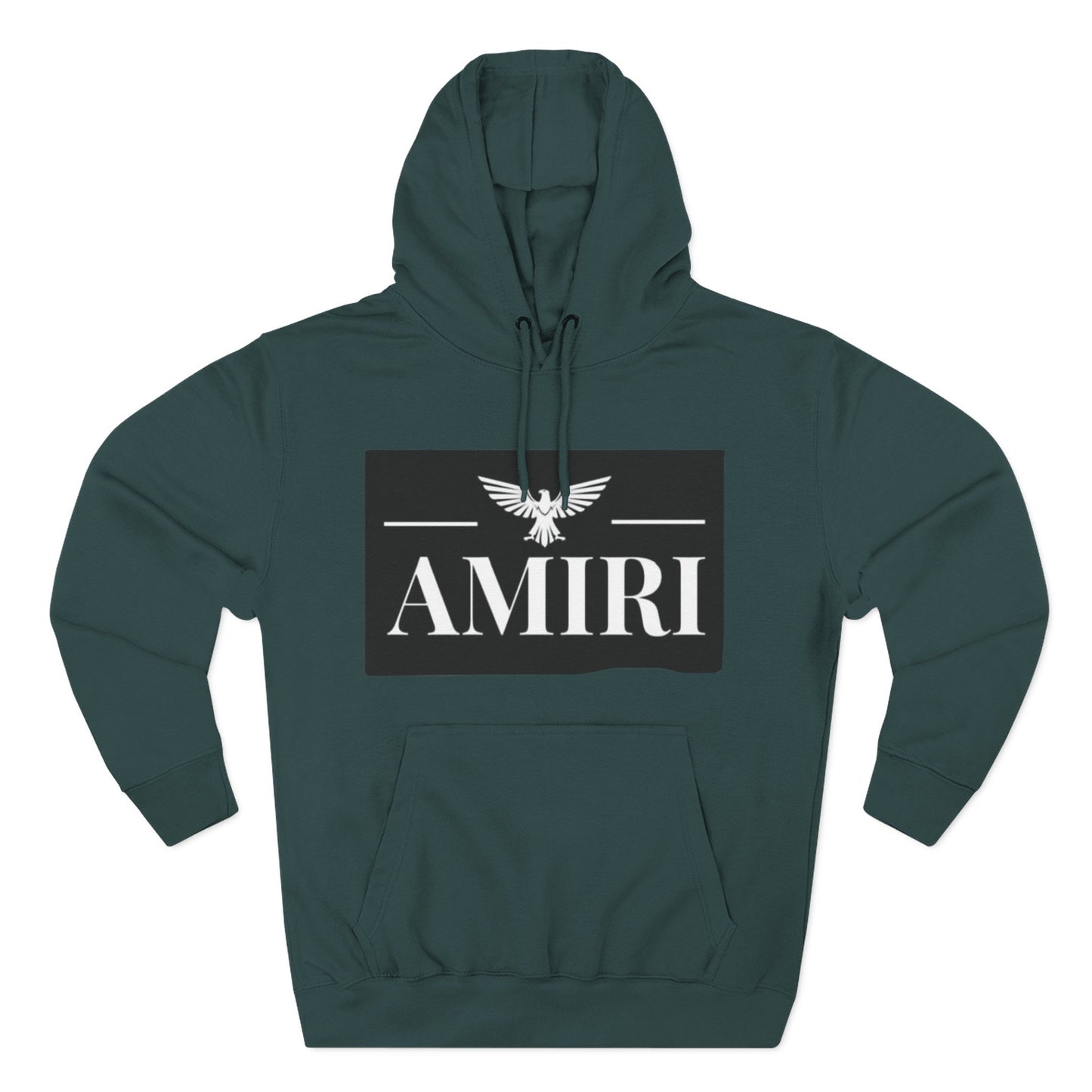 Amiri Logo Hoodie — Graphic Fleece Pullover with Eagle Emblem