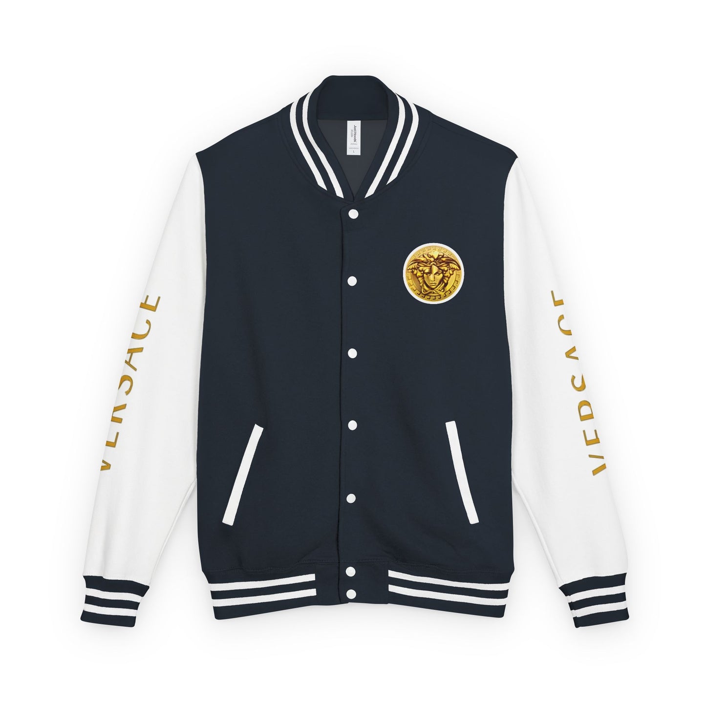 Versace-Style Unisex Heavyweight Letterman Jacket | Vintage Streetwear, Casual Fashion, Layering, Gift for Fashion Lovers, Unique Outerwear