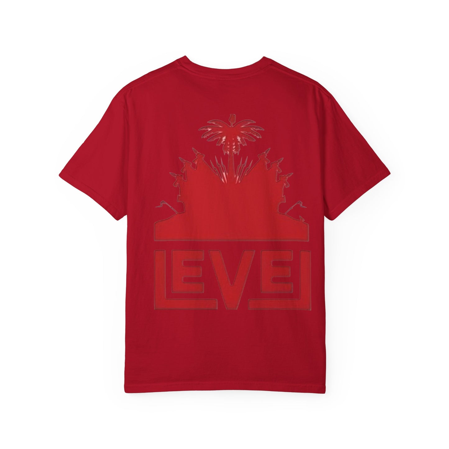 haiti Garment-Dyed T-Shirt with 'LEVEL' Design, Casual Wear, Street Style Tee, Gift for Gamers, Unique Graphic Shirt