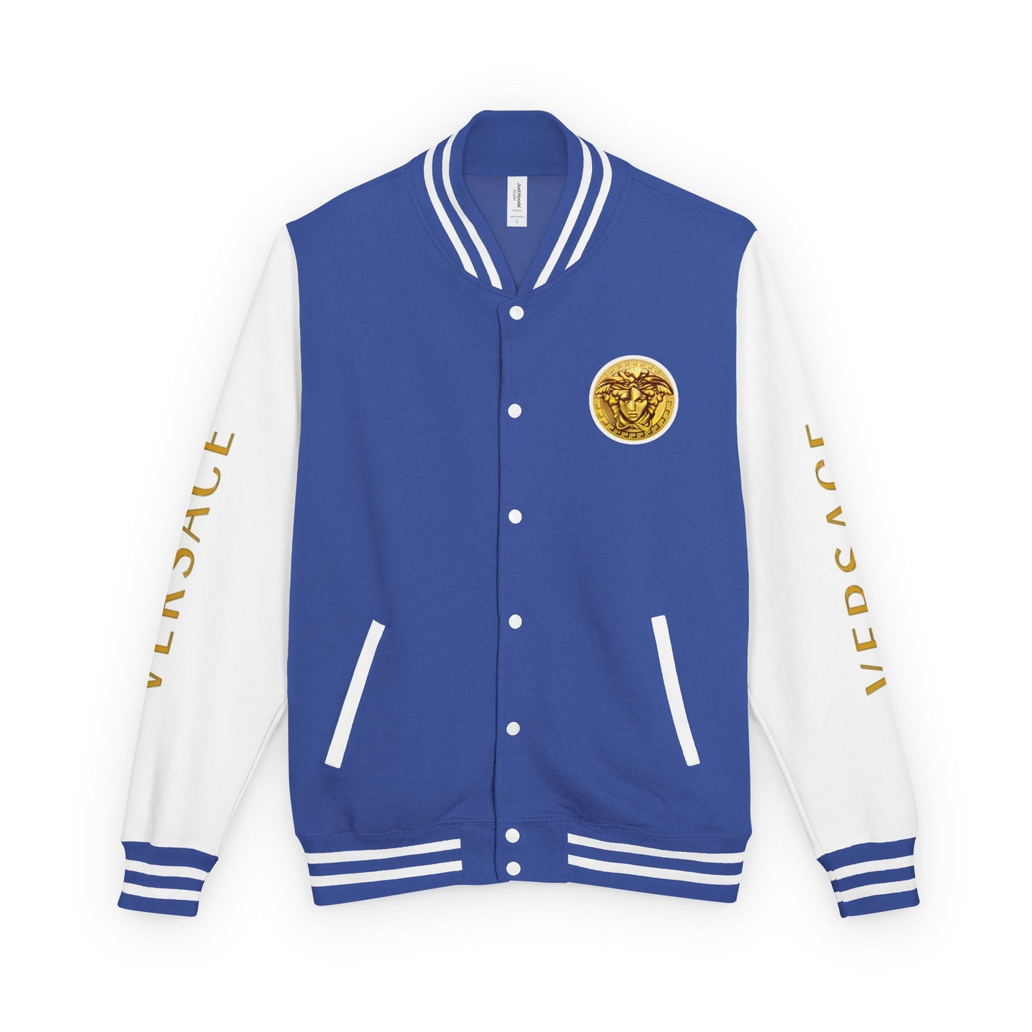 Versace-Style Unisex Heavyweight Letterman Jacket | Vintage Streetwear, Casual Fashion, Layering, Gift for Fashion Lovers, Unique Outerwear