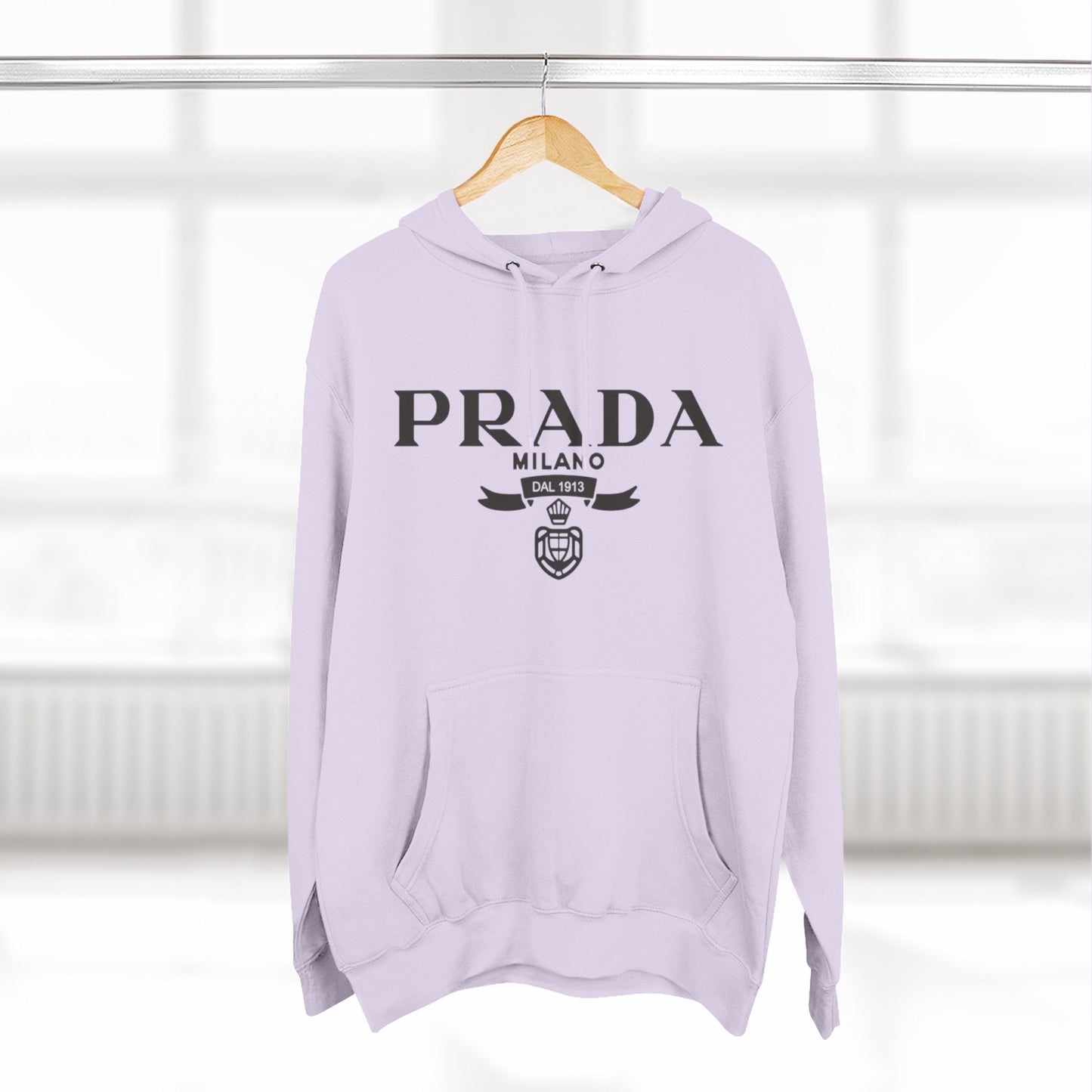 Designer Logo Hoodie - PRADA Milano Inspired Fleece Pullover