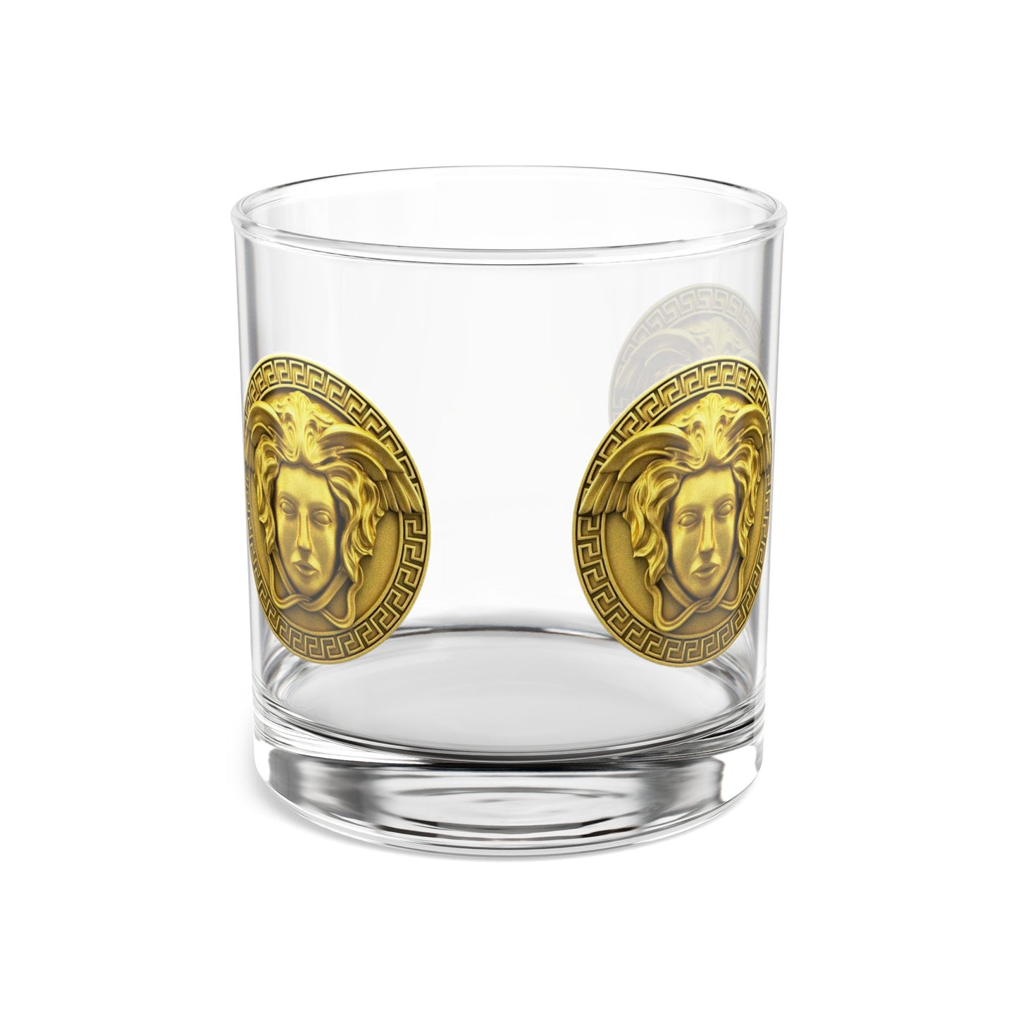 Medusa Coin 10oz Rocks Glass — Vintage Greek Myth Whiskey Tumbler