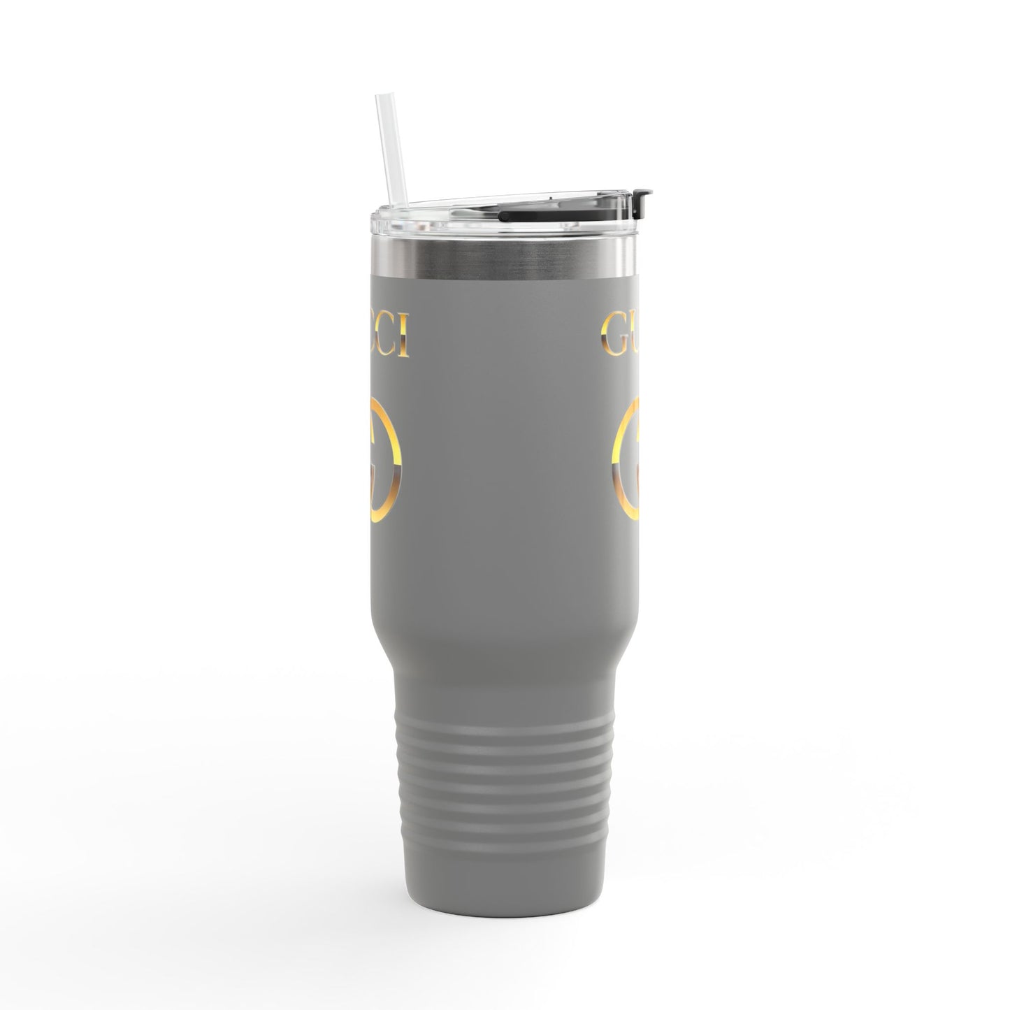 40oz Insulated Travel Mug — White Gold Designer Logo Tumbler