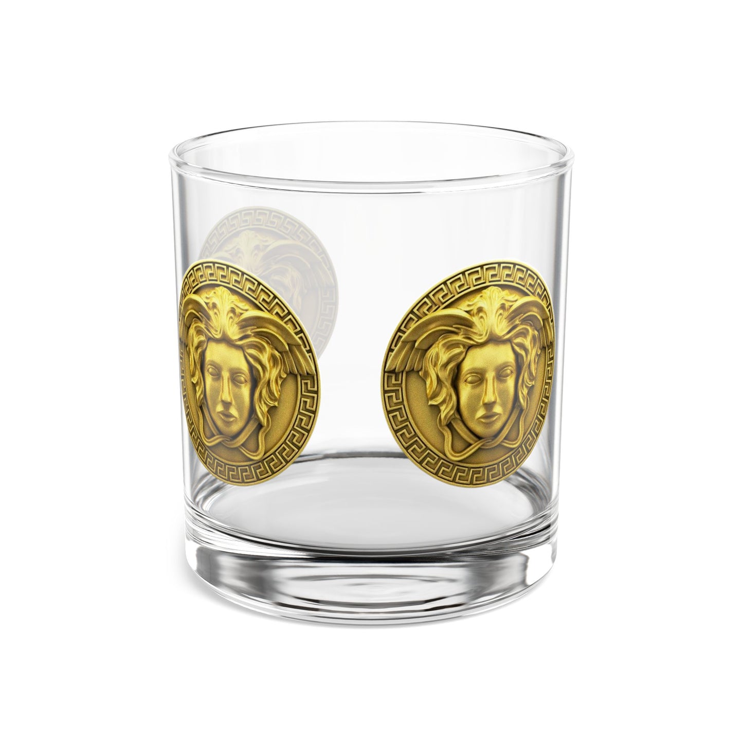 Medusa Coin 10oz Rocks Glass — Vintage Greek Myth Whiskey Tumbler