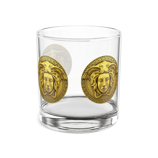 Medusa Coin 10oz Rocks Glass — Vintage Greek Myth Whiskey Tumbler
