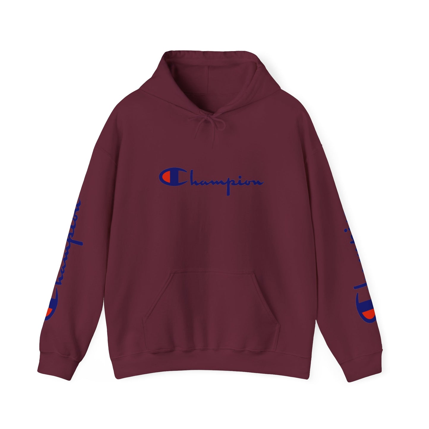 Champion Logo Unisex Hoodie, Cozy Streetwear Sweatshirt, Casual Layering Top, Gift for Him/Her, Everyday Comfort Wear