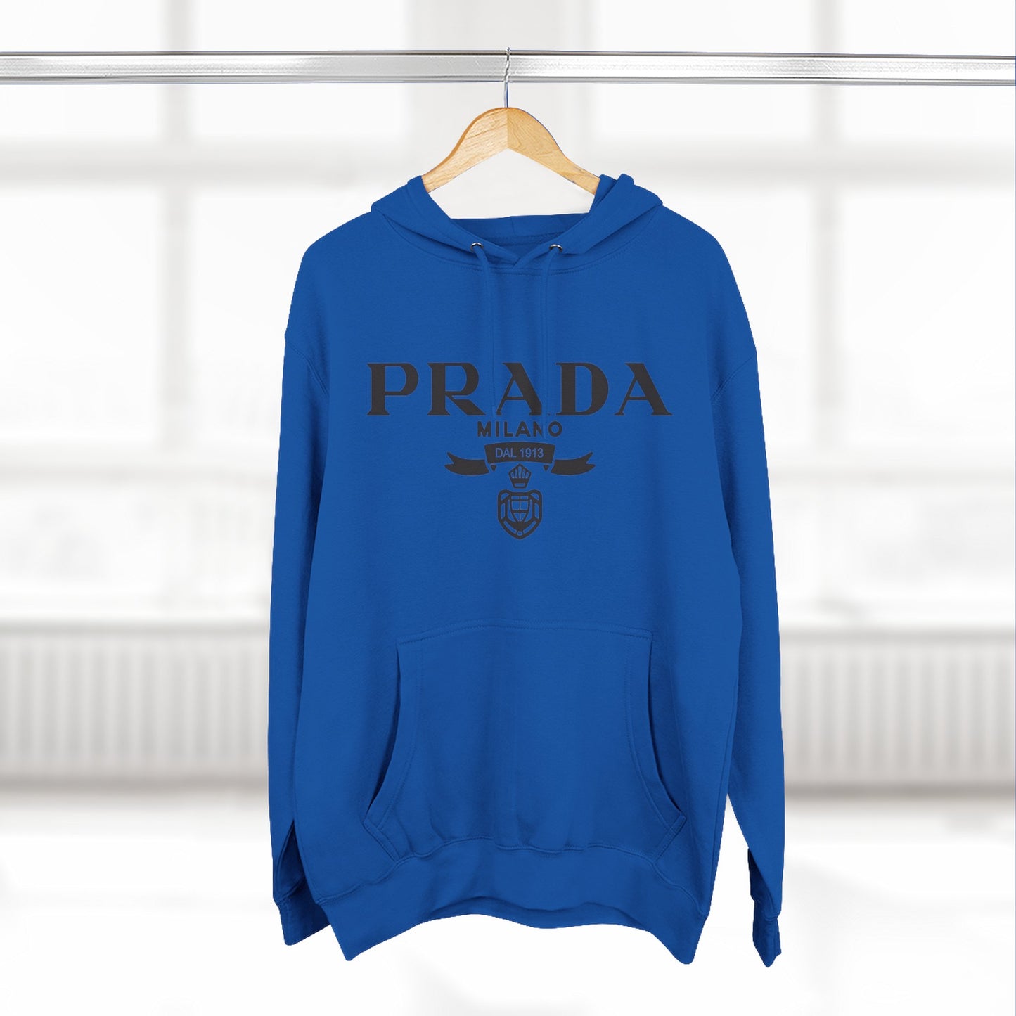 Designer Logo Hoodie - PRADA Milano Inspired Fleece Pullover
