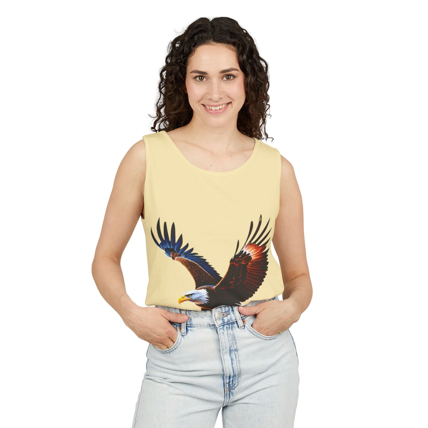 Bald Eagle Graphic Tank Top — Patriotic Flying Eagle Tee