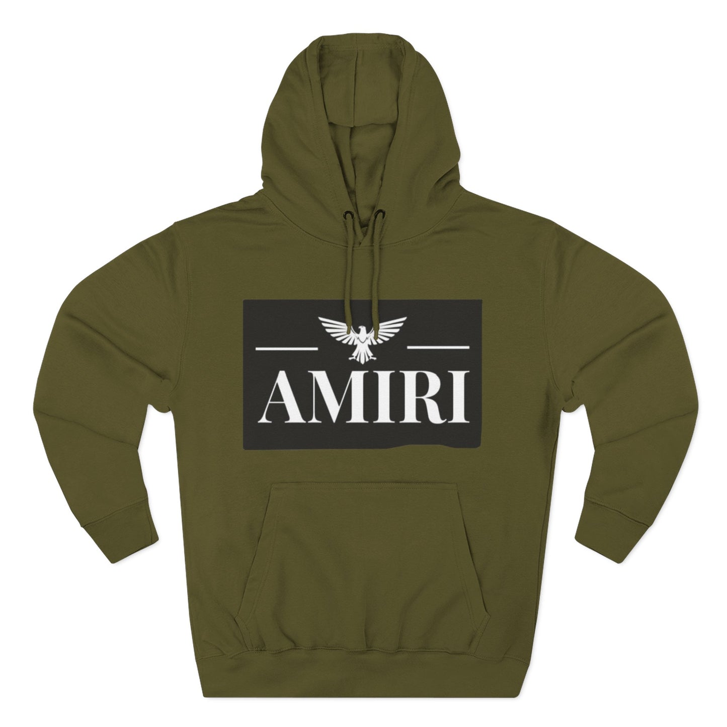 Amiri Logo Hoodie — Graphic Fleece Pullover with Eagle Emblem