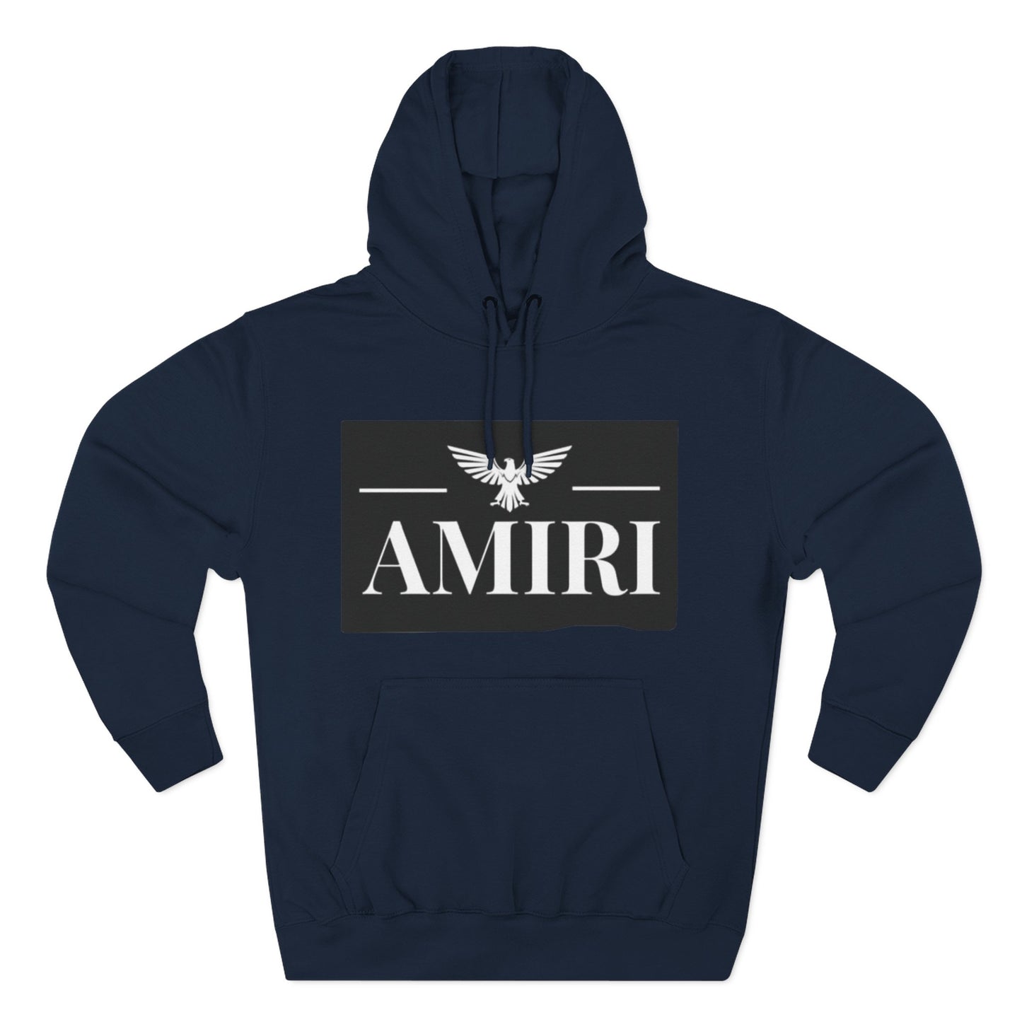 Amiri Logo Hoodie — Graphic Fleece Pullover with Eagle Emblem