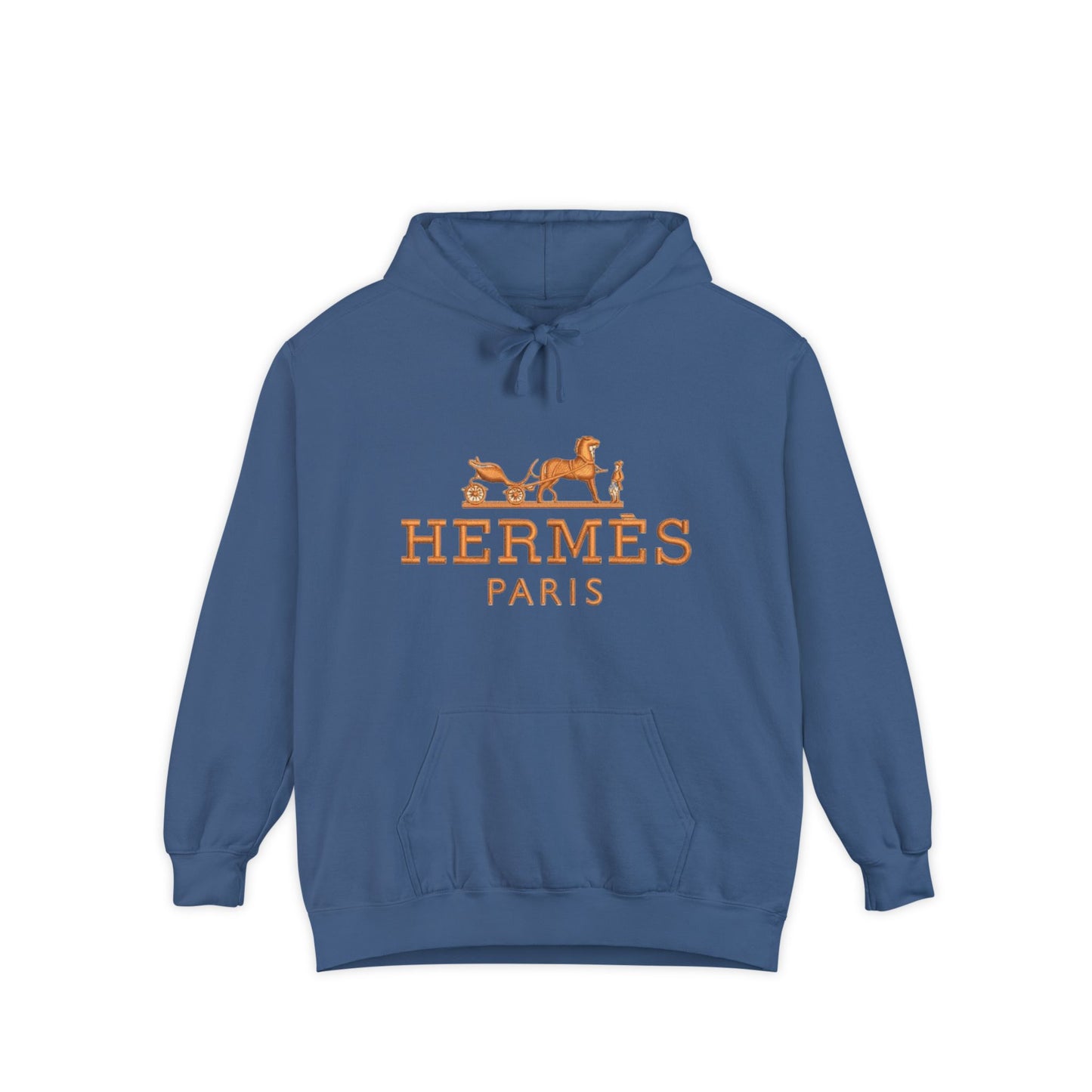 Hermès Paris Unisex Garment-Dyed Hoodie - Stylish Relaxed Fit
