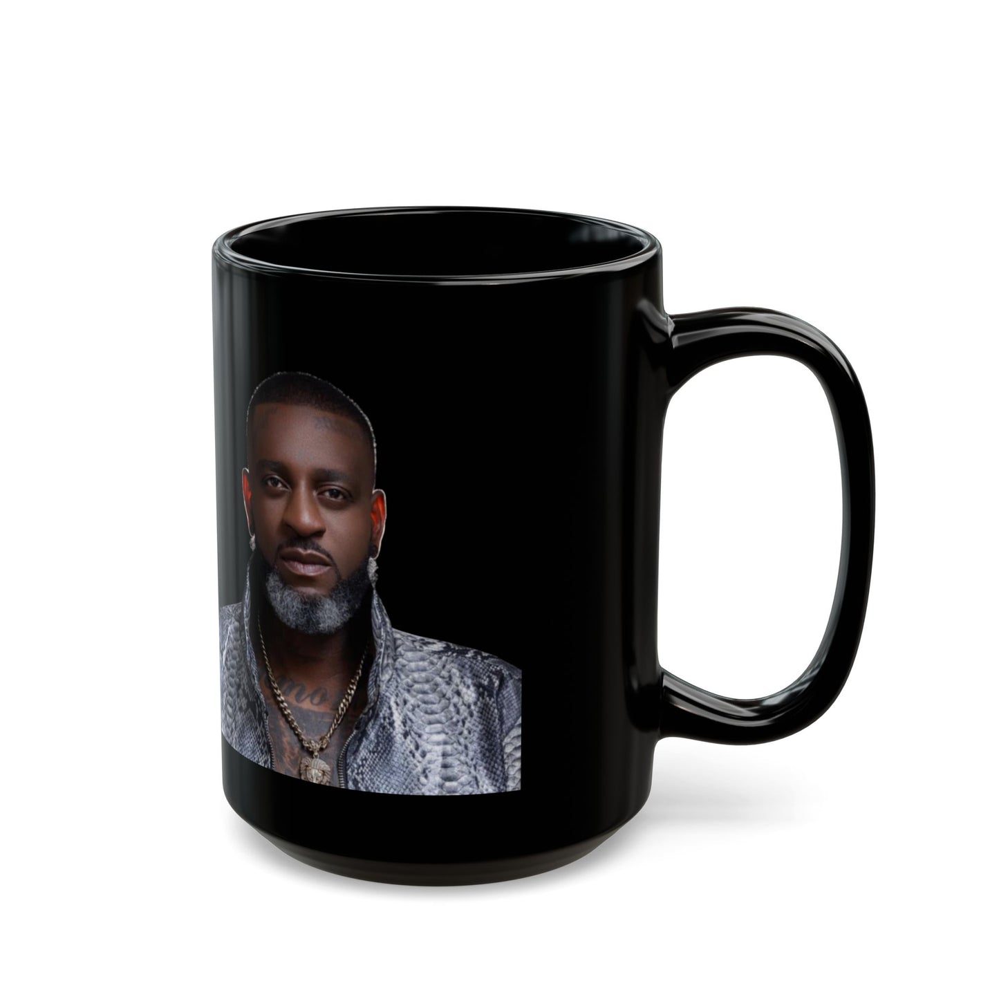 Black Photo Portrait Mug – Stylish Dark Portrait Ceramic Coffee Cup (11oz, 15oz)