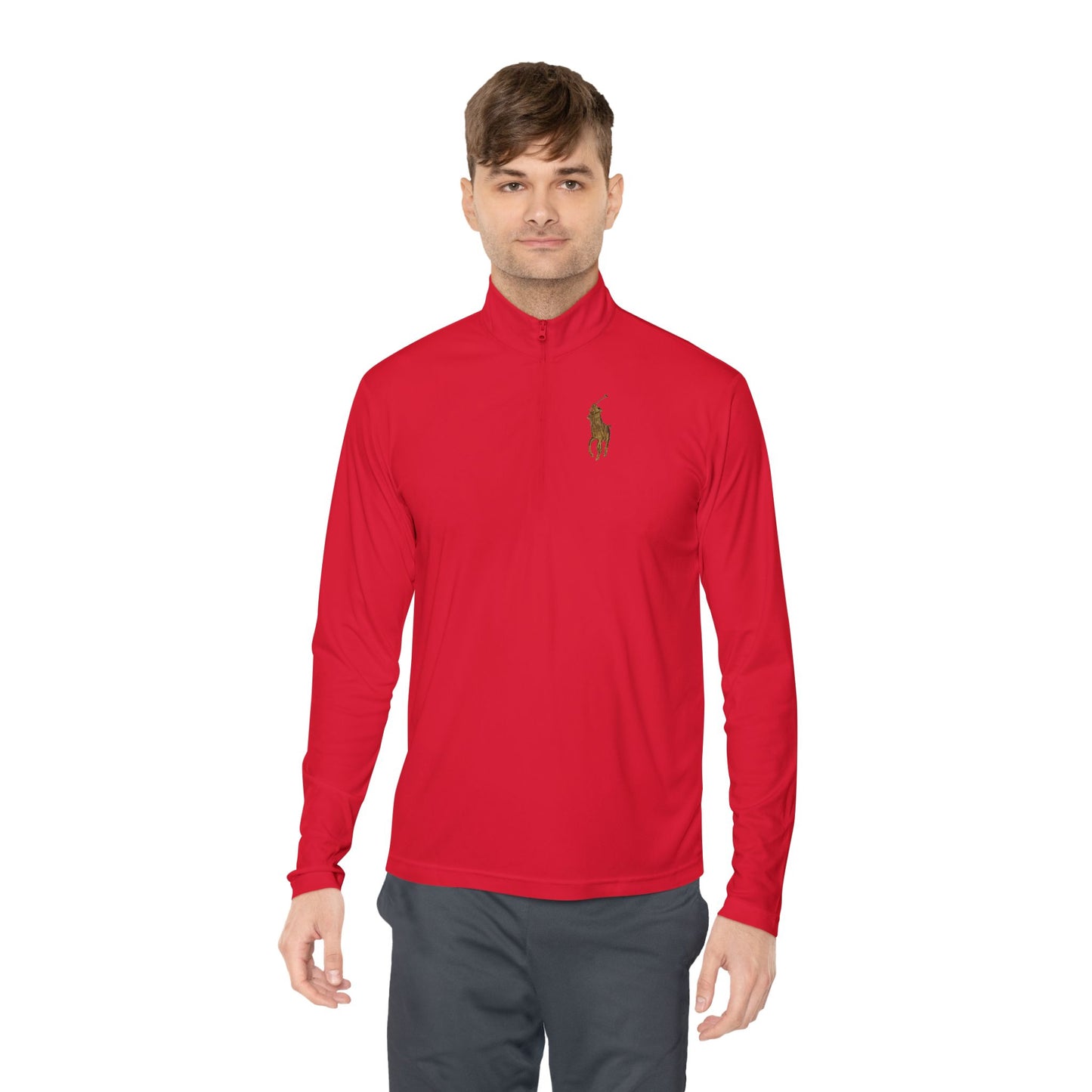 Quarter-Zip Pullover — Classic Polo Pony Embroidered Pullover