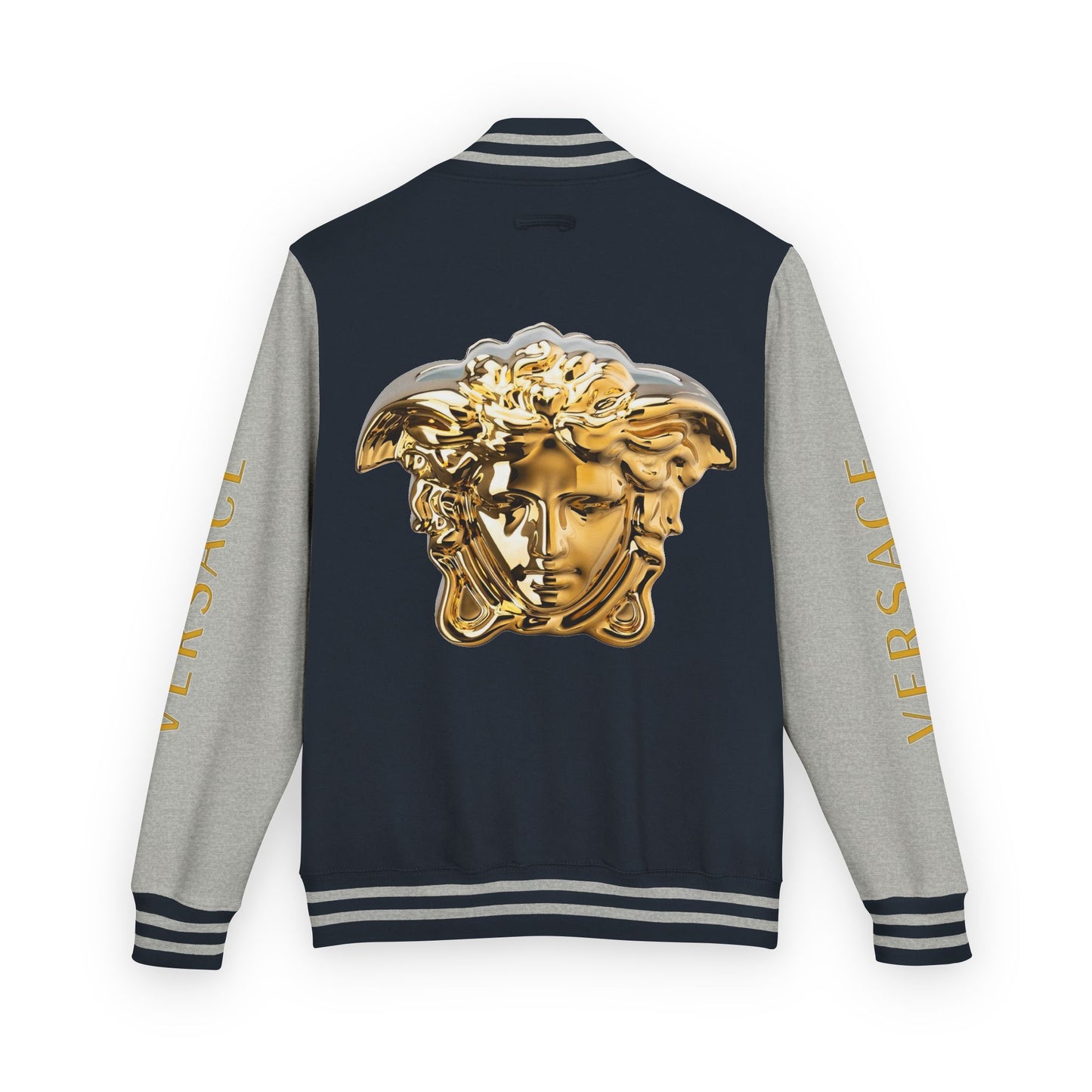 Versace-Style Unisex Heavyweight Letterman Jacket | Vintage Streetwear, Casual Fashion, Layering, Gift for Fashion Lovers, Unique Outerwear