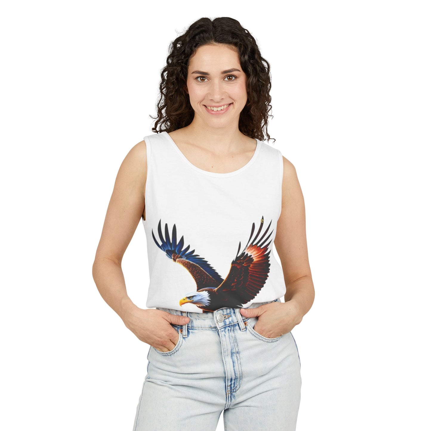Bald Eagle Graphic Tank Top — Patriotic Flying Eagle Tee