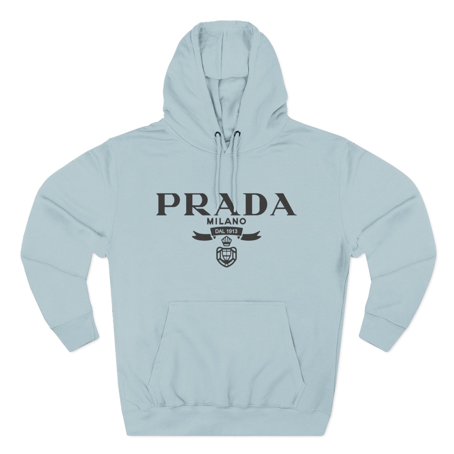 Designer Logo Hoodie - PRADA Milano Inspired Fleece Pullover