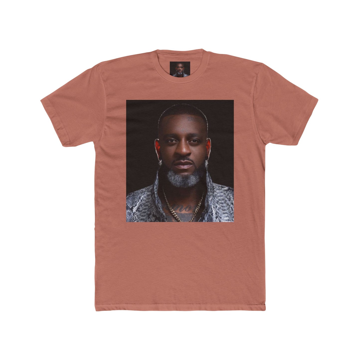 Unisex Cotton Crew Tee with Bold Portrait Design