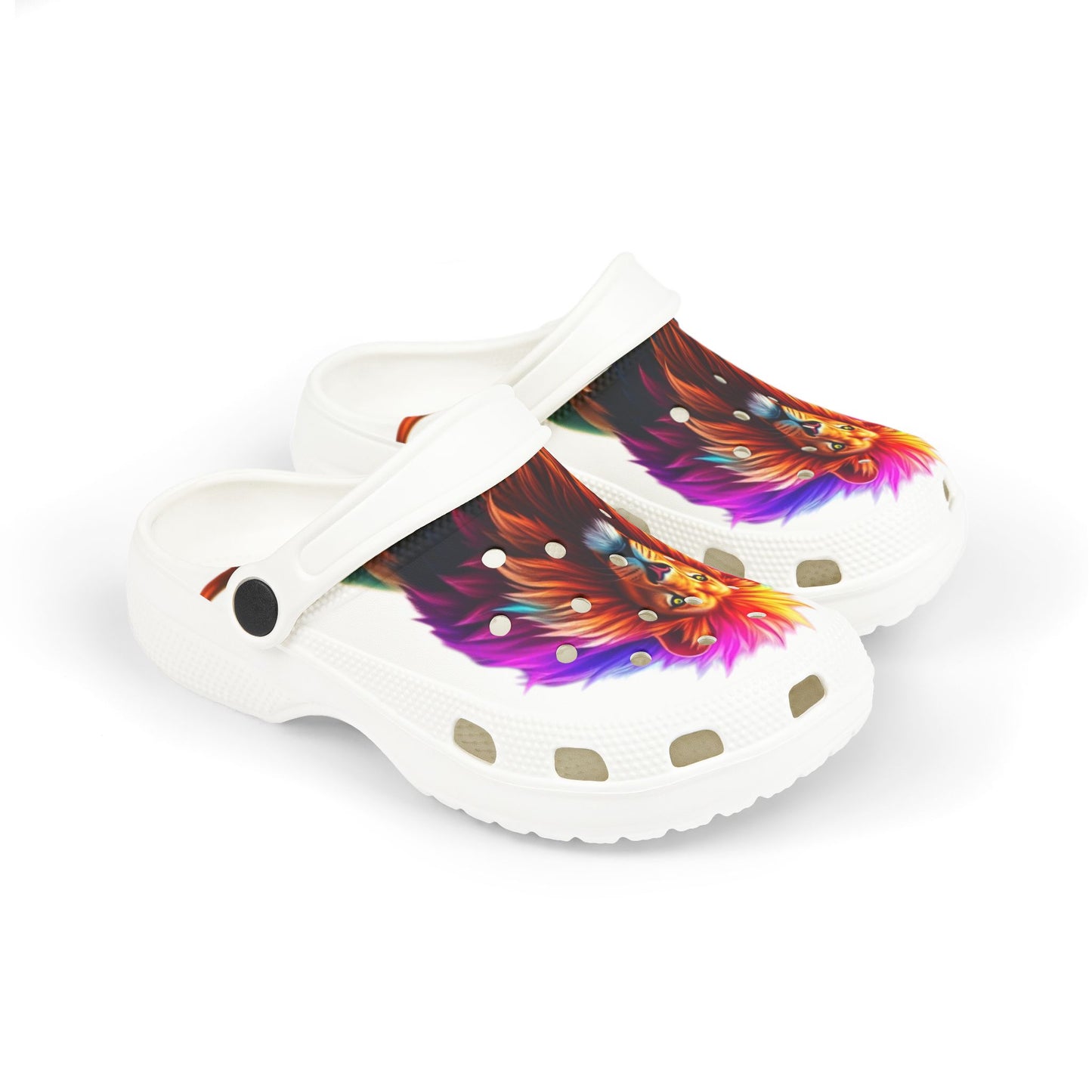 Kids Lion Clogs — Colorful Mane EVA Foam Slip-On Shoes