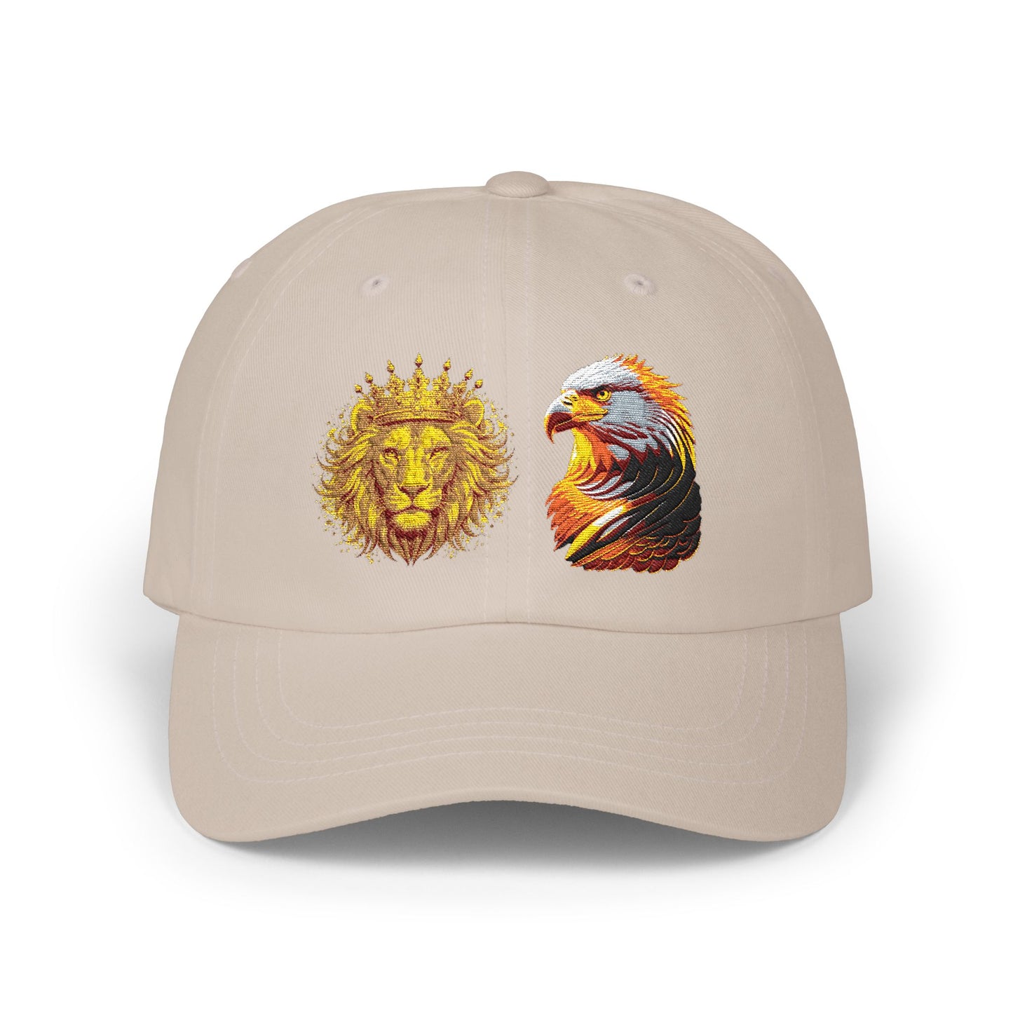 Lion and Eagle Dad Cap – Embroidered Sun Lion & Eagle Baseball Hat