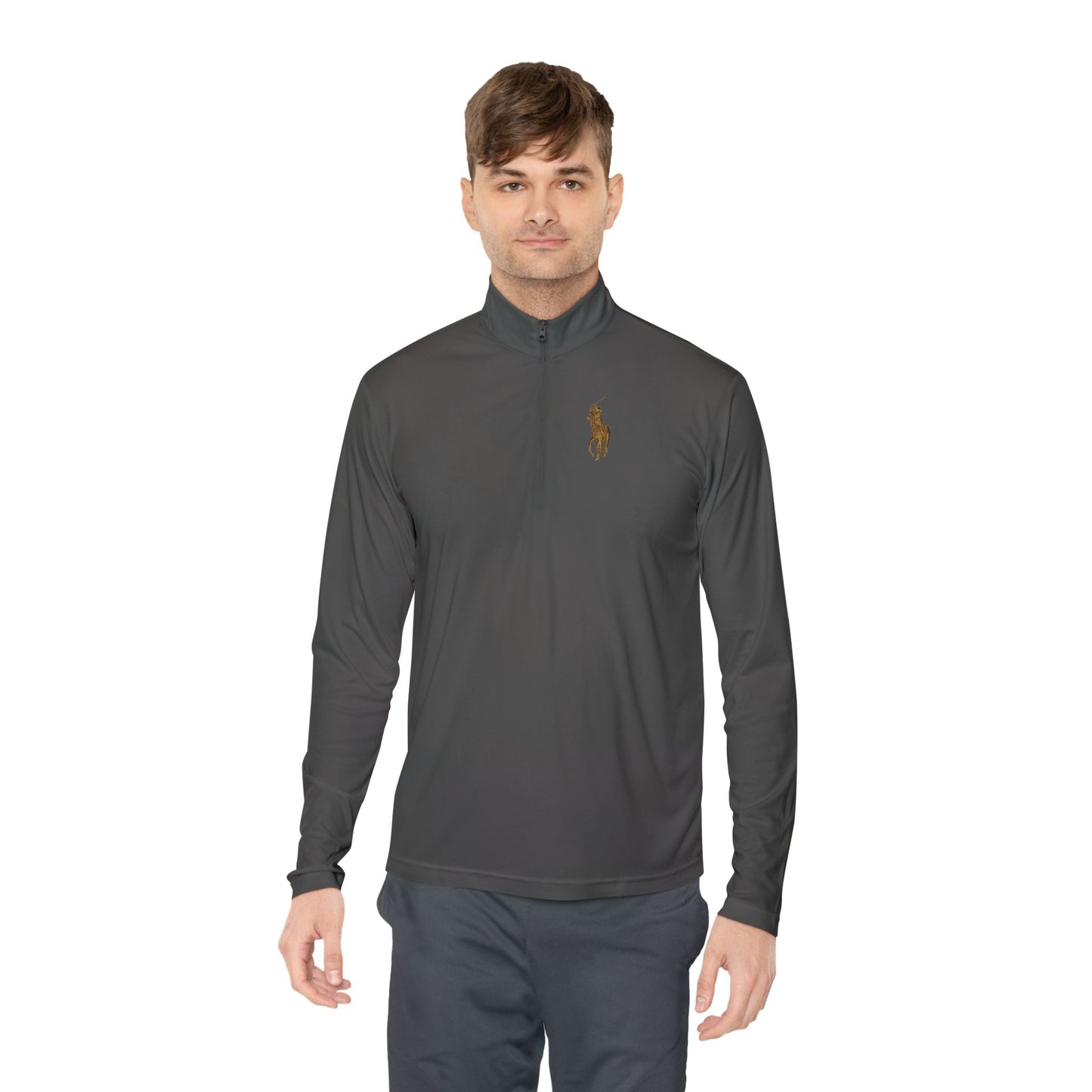 Quarter-Zip Pullover — Classic Polo Pony Embroidered Pullover