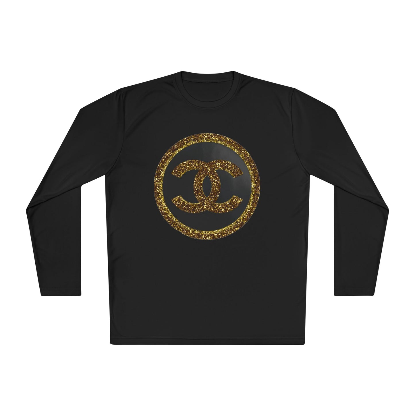 Gold Glitter Interlocking Logo Long Sleeve Tee