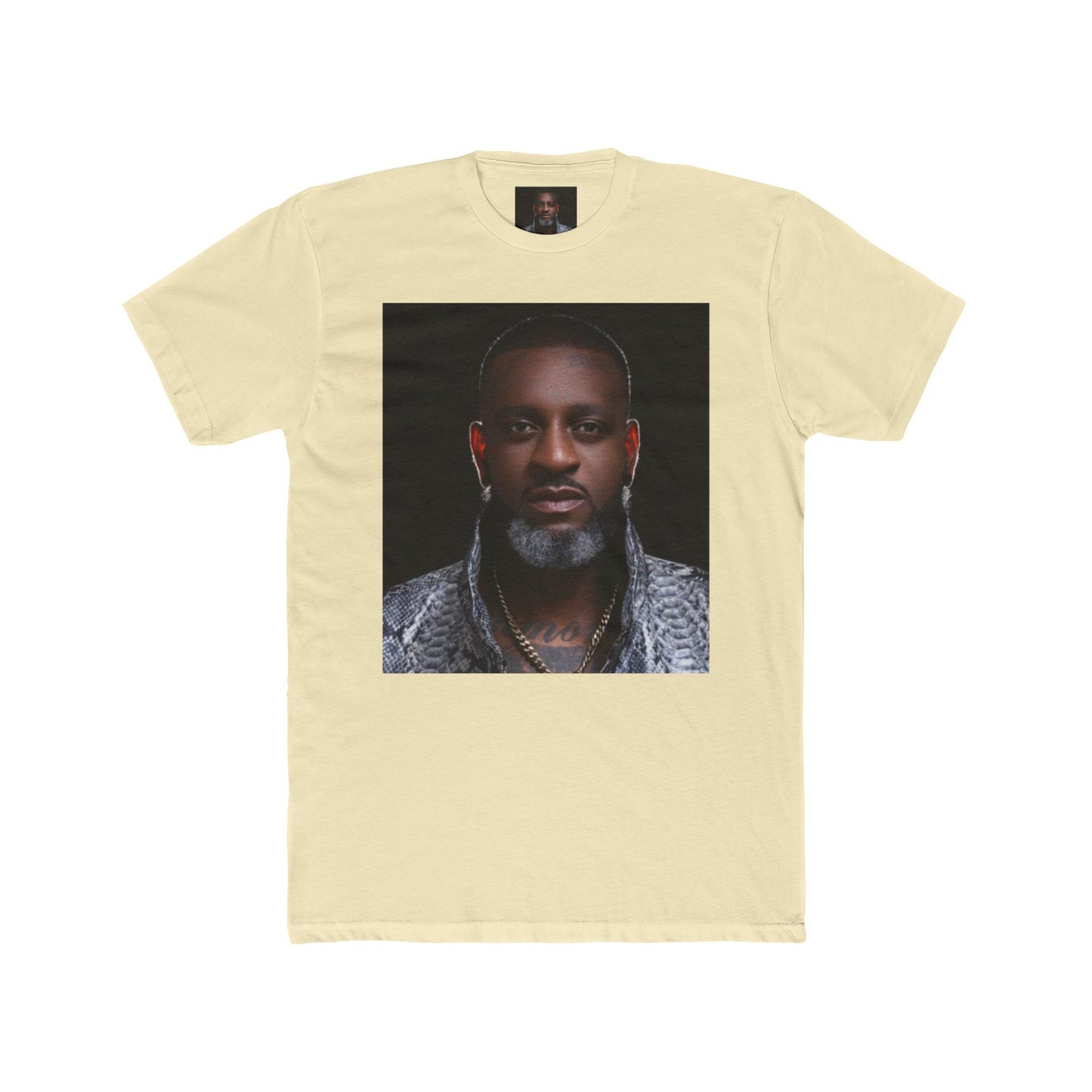 Unisex Cotton Crew Tee with Bold Portrait Design