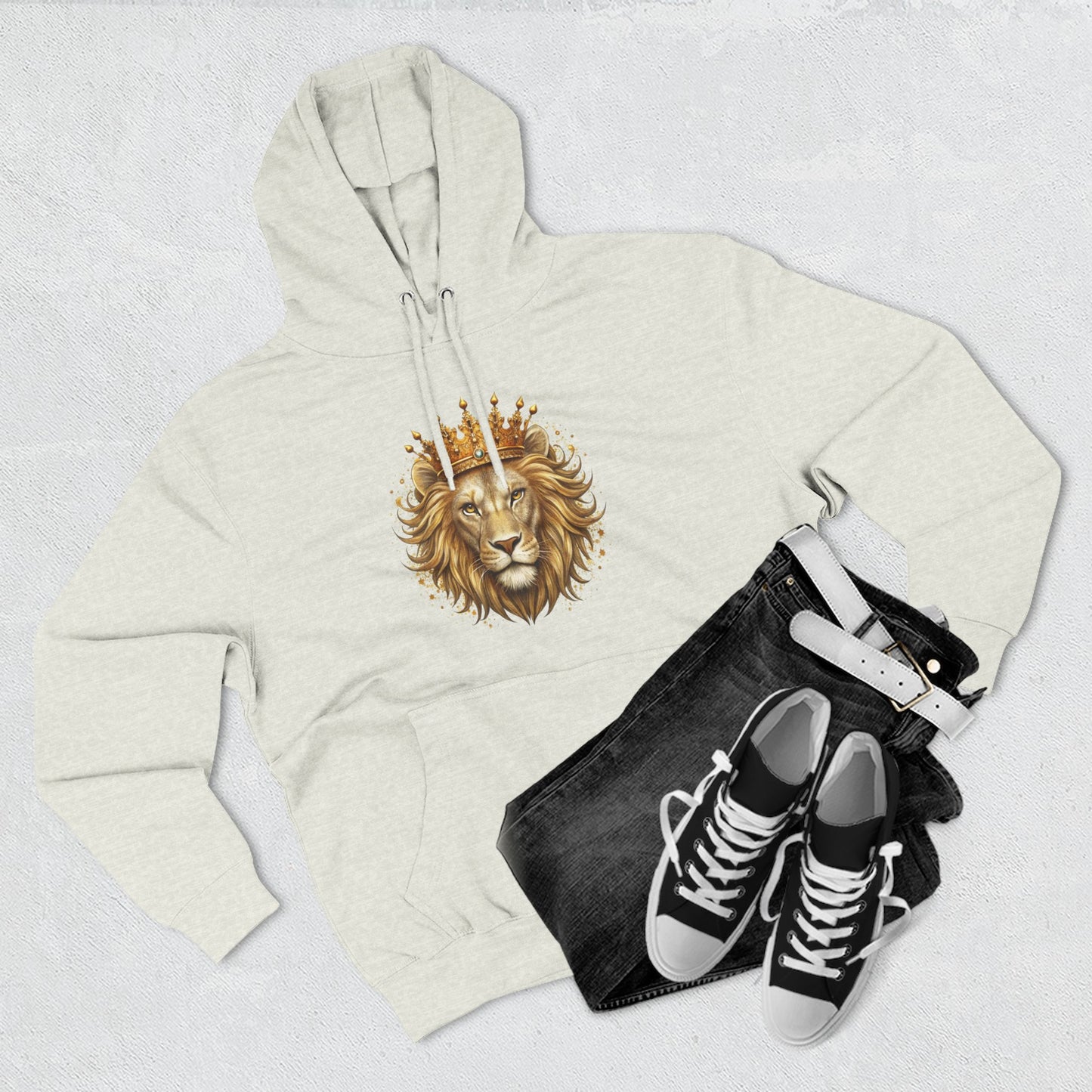 Lion with Crown Hoodie — Regal King Lion Graphic Sweatshirt