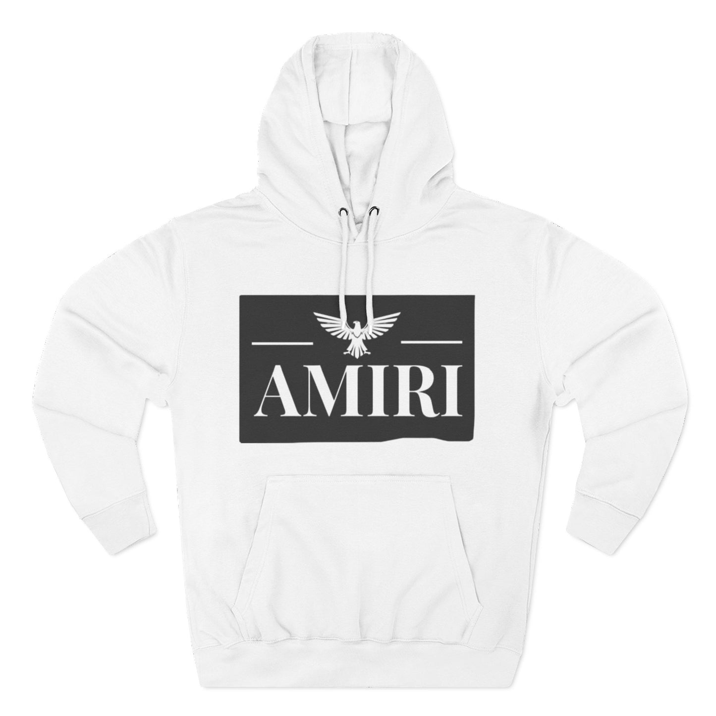 Amiri Logo Hoodie — Graphic Fleece Pullover with Eagle Emblem