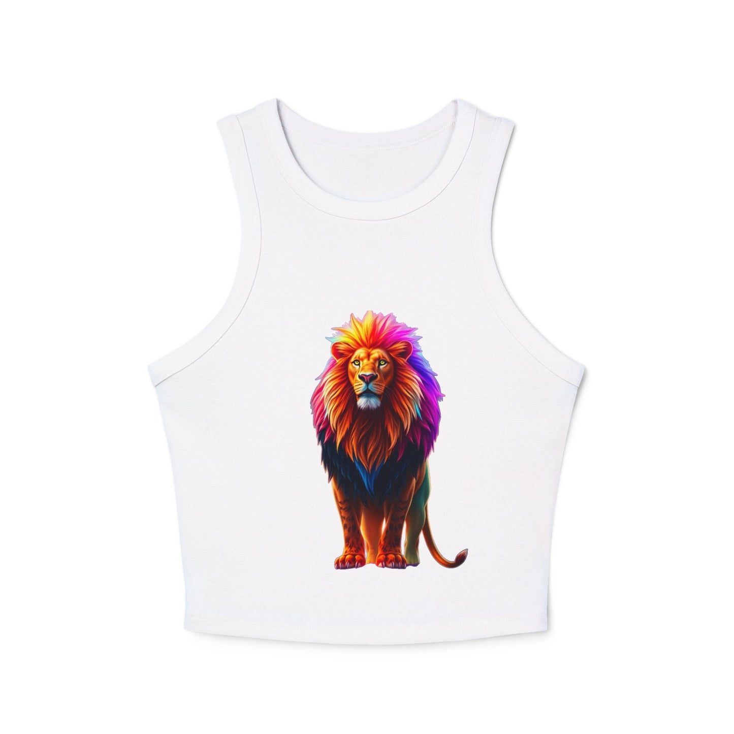 Women's Racer Tank Top — Colorful Pride Lion Graphic