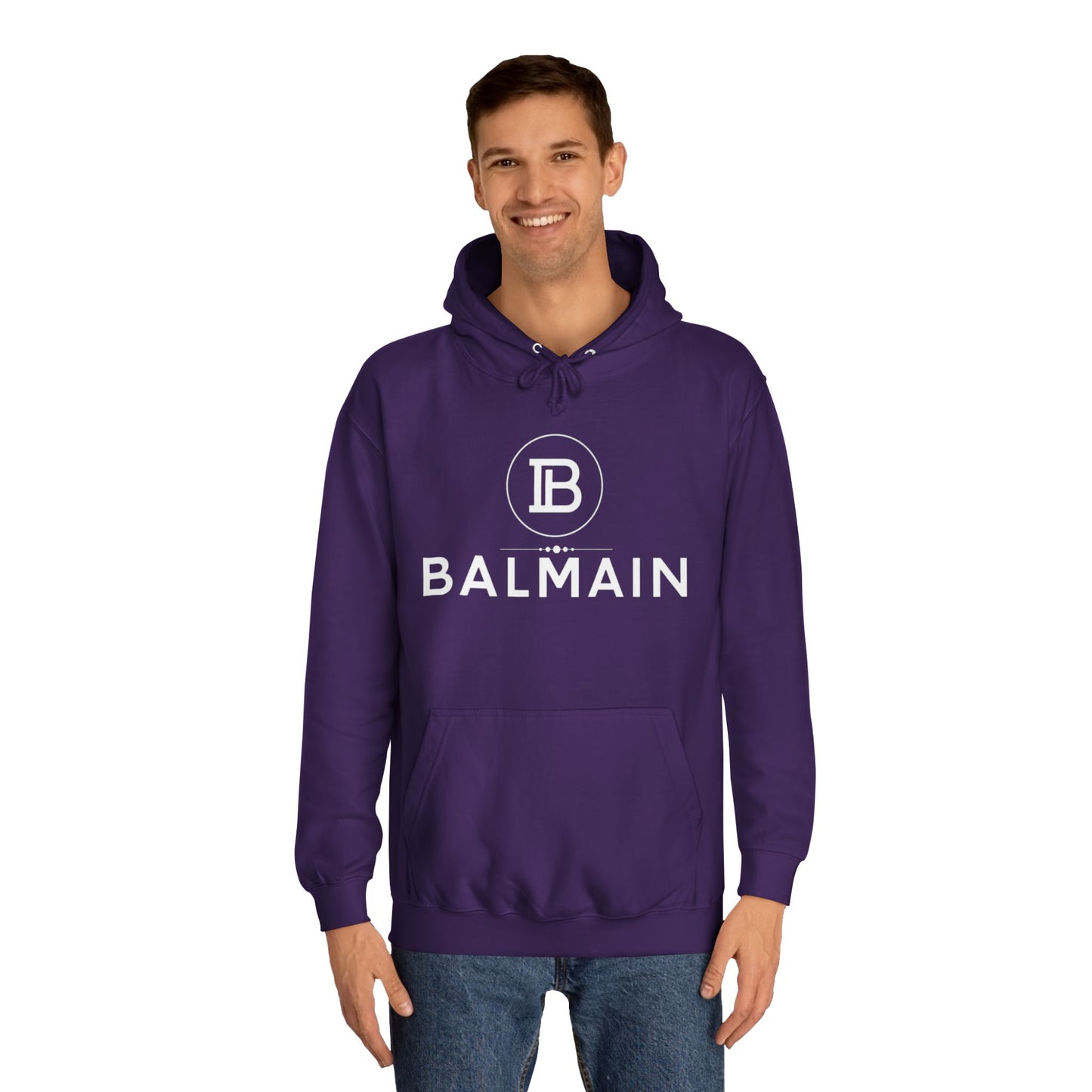 Stylish Unisex College Hoodie with BALMAIN Logo
