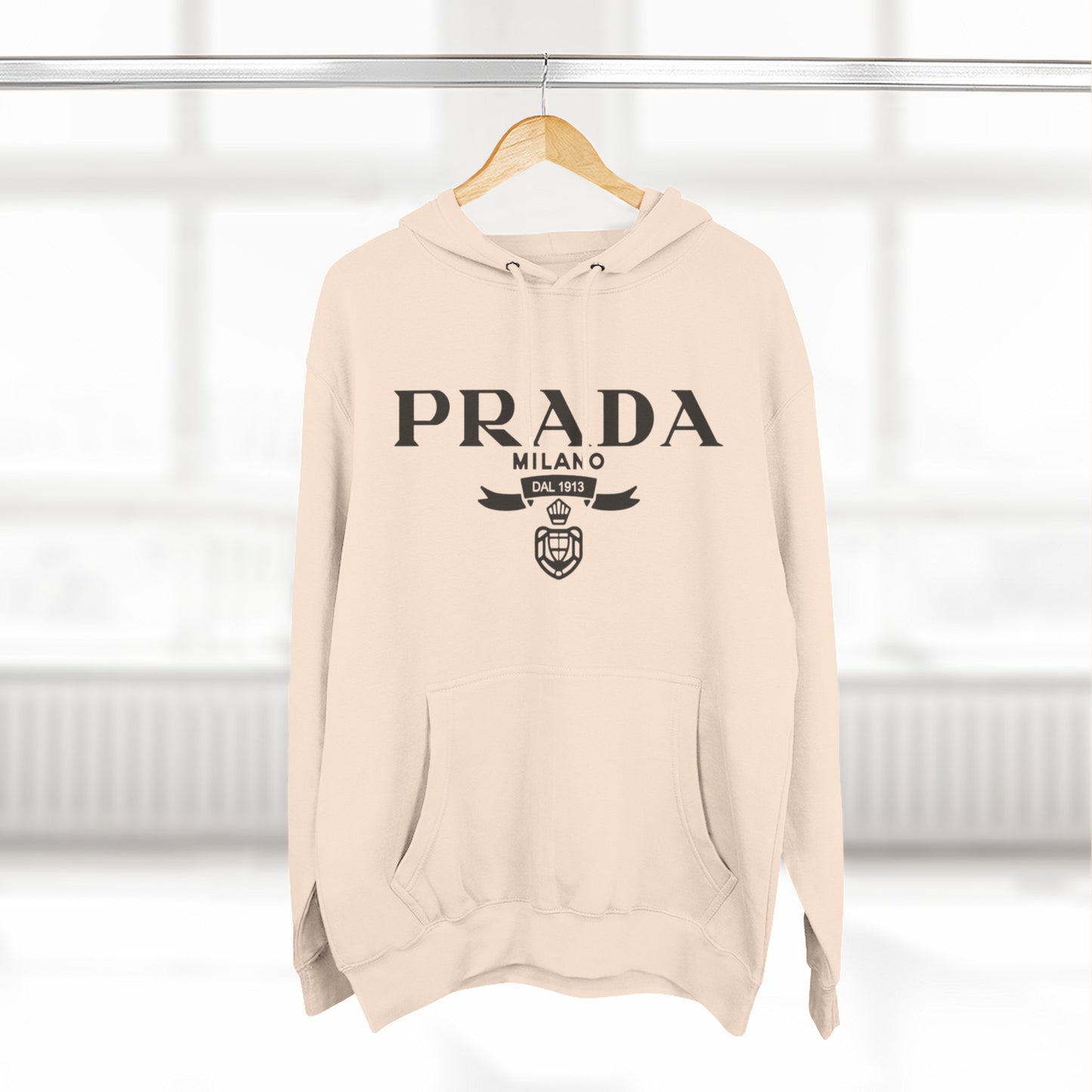 Designer Logo Hoodie - PRADA Milano Inspired Fleece Pullover