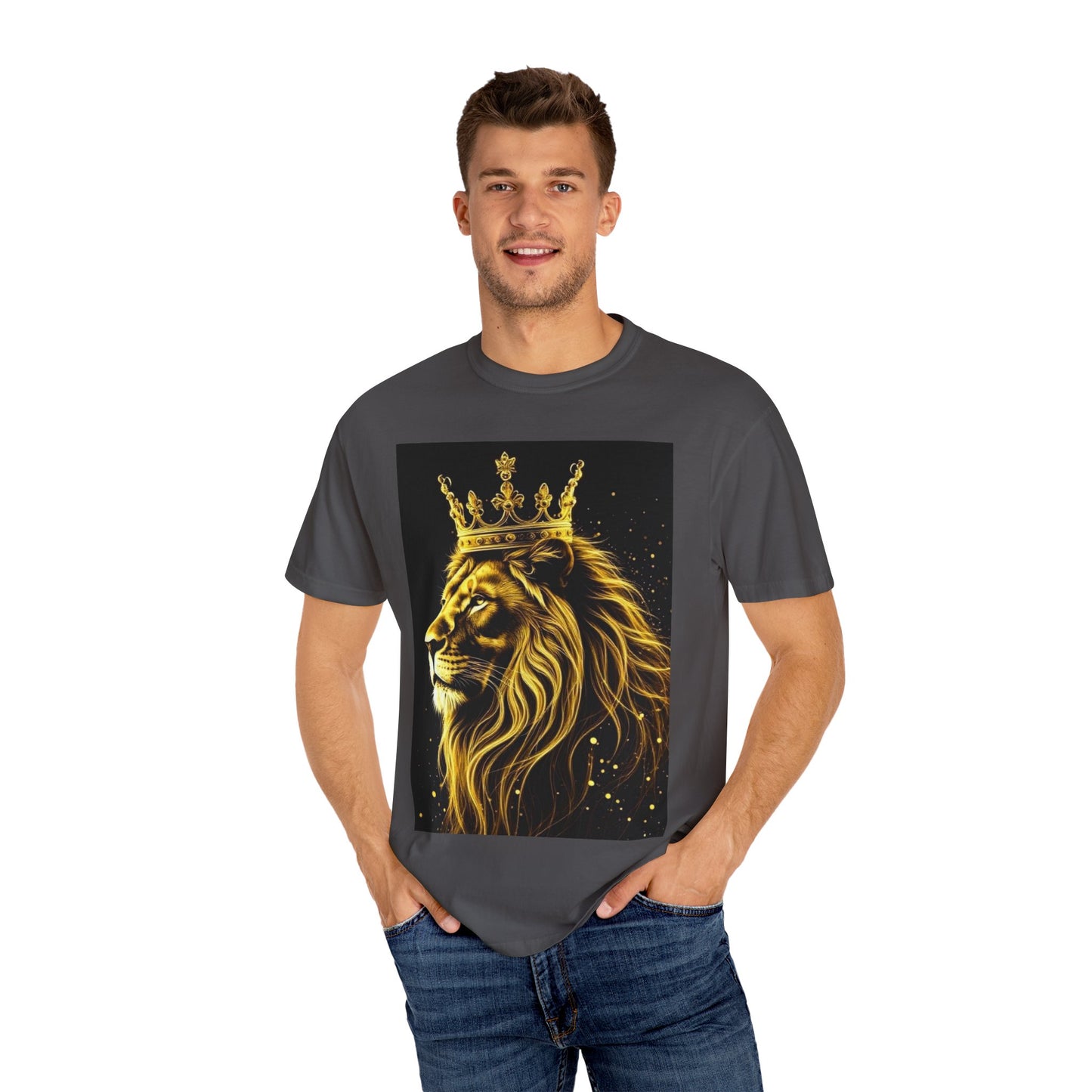 Lion King Crown T-Shirt — Regal Golden Lion Graphic Tee
