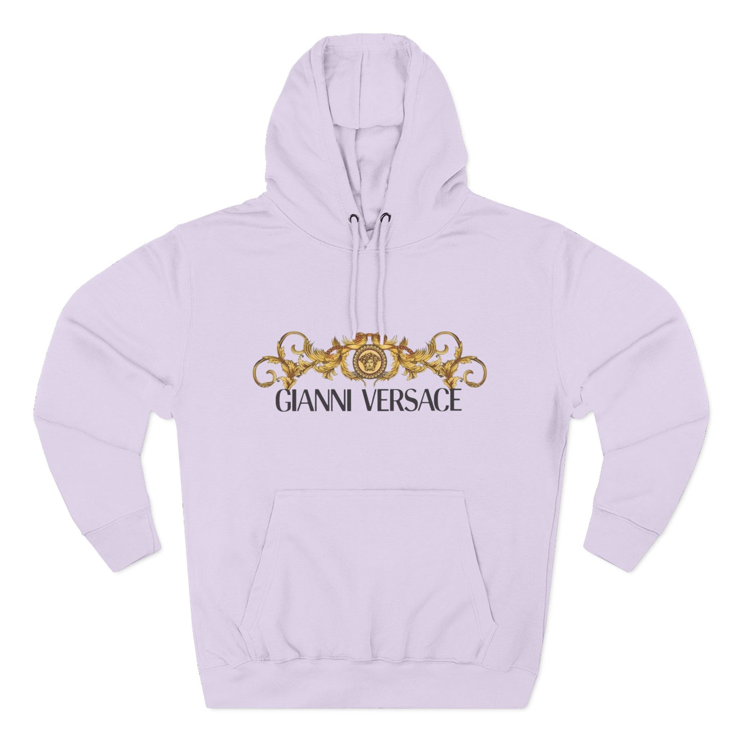 Gianni Versace Gold Baroque Logo Hoodie — Luxury Graphic Fleece Pullover