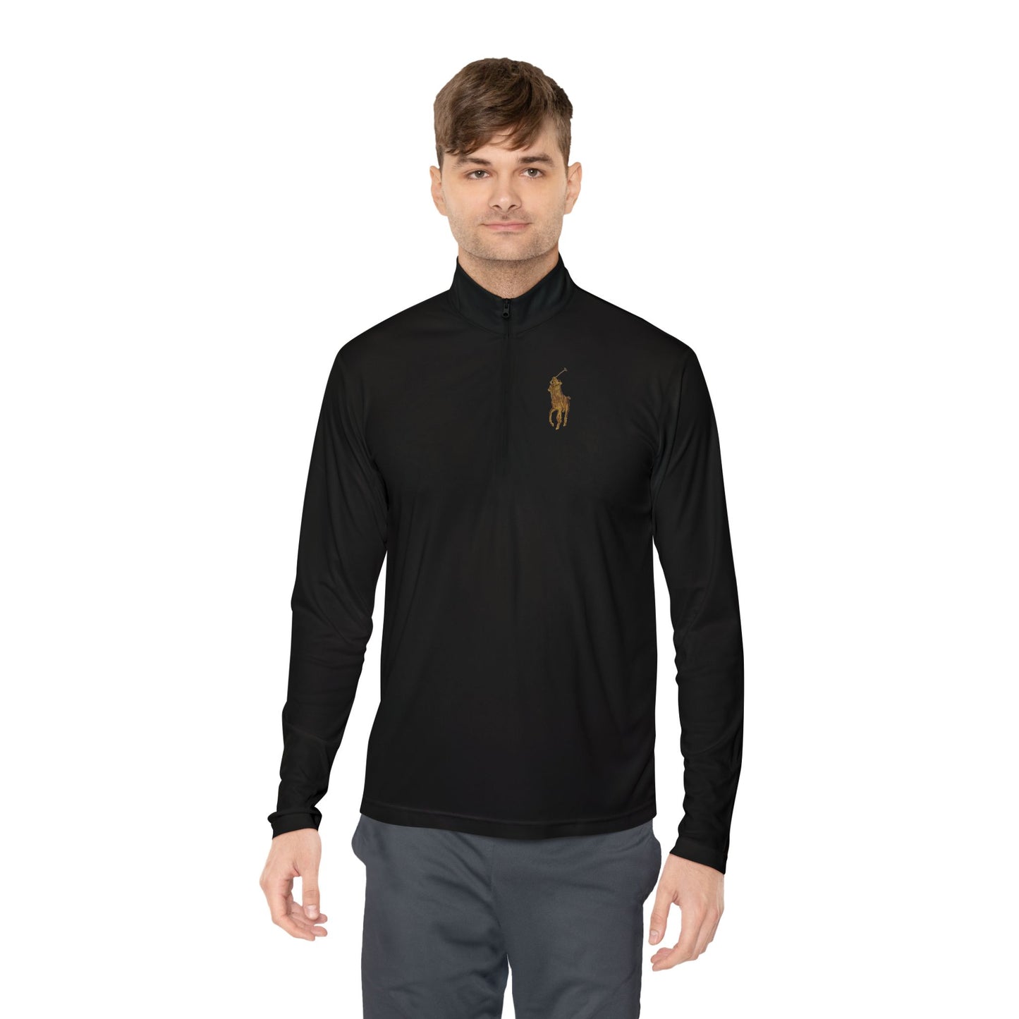 Quarter-Zip Pullover — Classic Polo Pony Embroidered Pullover