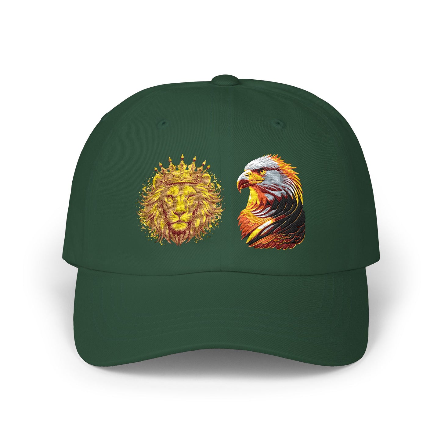 Lion and Eagle Dad Cap – Embroidered Sun Lion & Eagle Baseball Hat