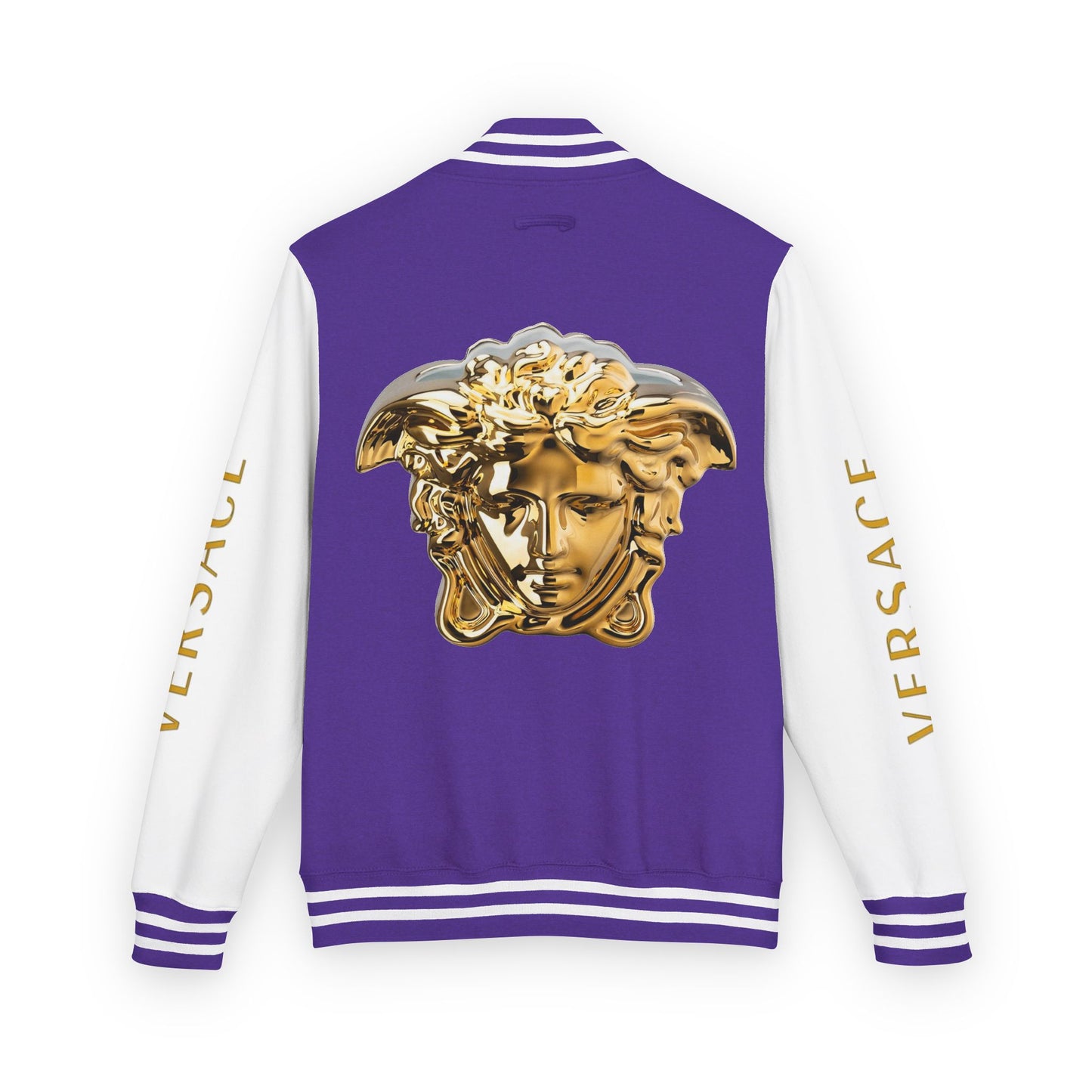 Versace-Style Unisex Heavyweight Letterman Jacket | Vintage Streetwear, Casual Fashion, Layering, Gift for Fashion Lovers, Unique Outerwear