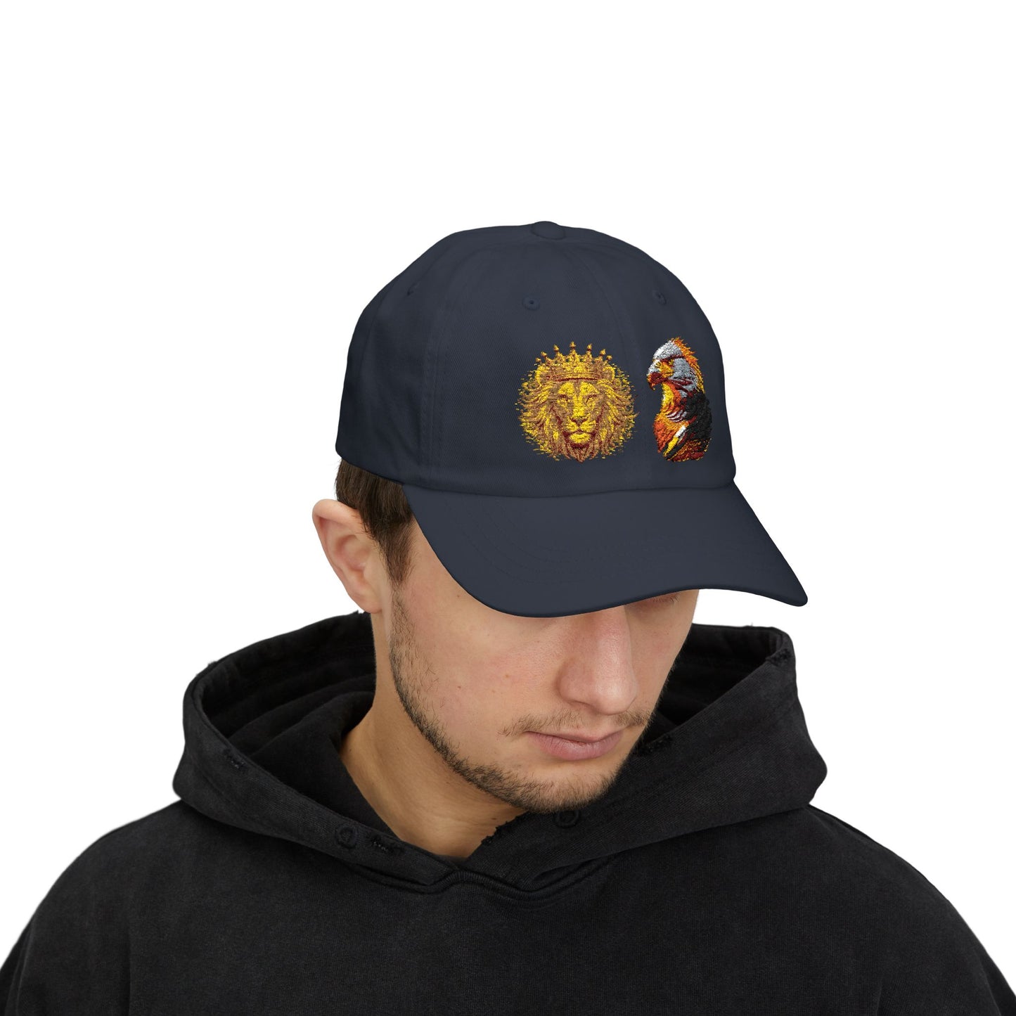 Lion and Eagle Dad Cap – Embroidered Sun Lion & Eagle Baseball Hat