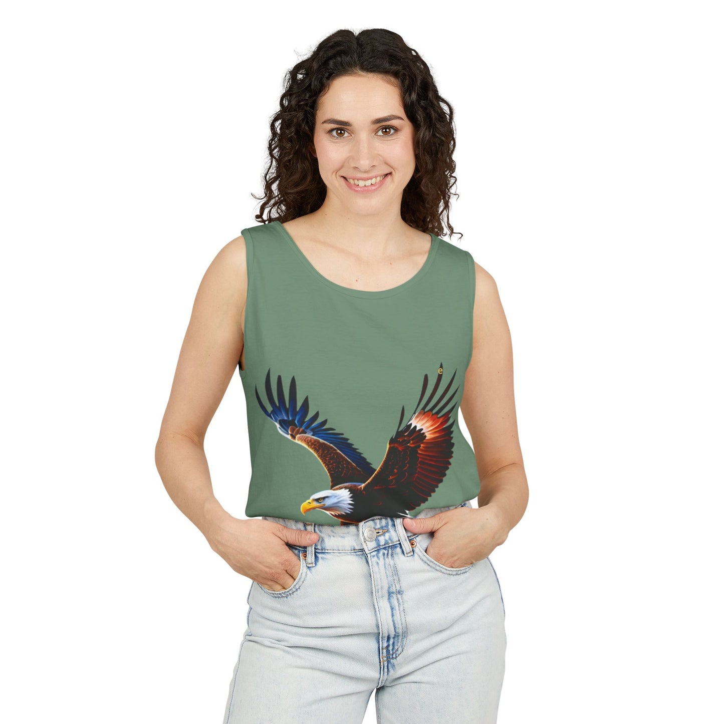Bald Eagle Graphic Tank Top — Patriotic Flying Eagle Tee