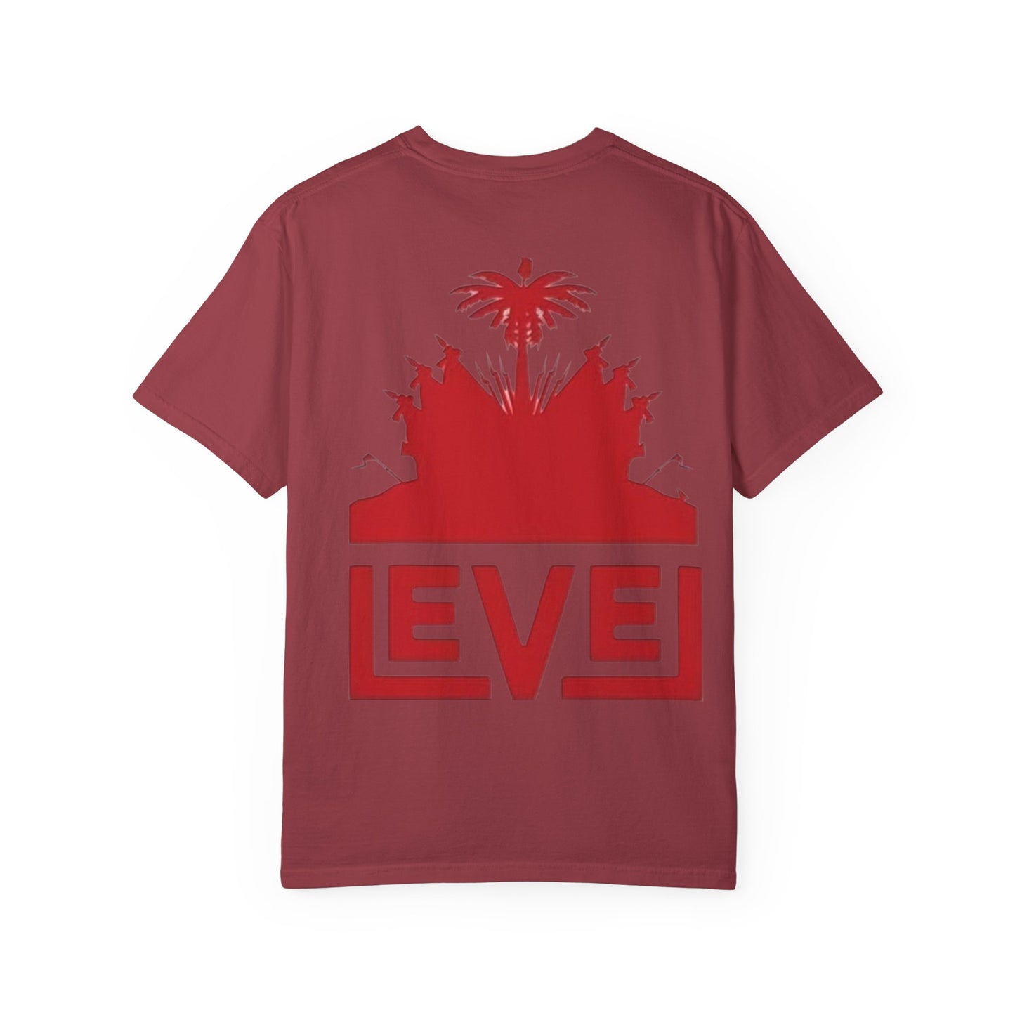haiti Garment-Dyed T-Shirt with 'LEVEL' Design, Casual Wear, Street Style Tee, Gift for Gamers, Unique Graphic Shirt