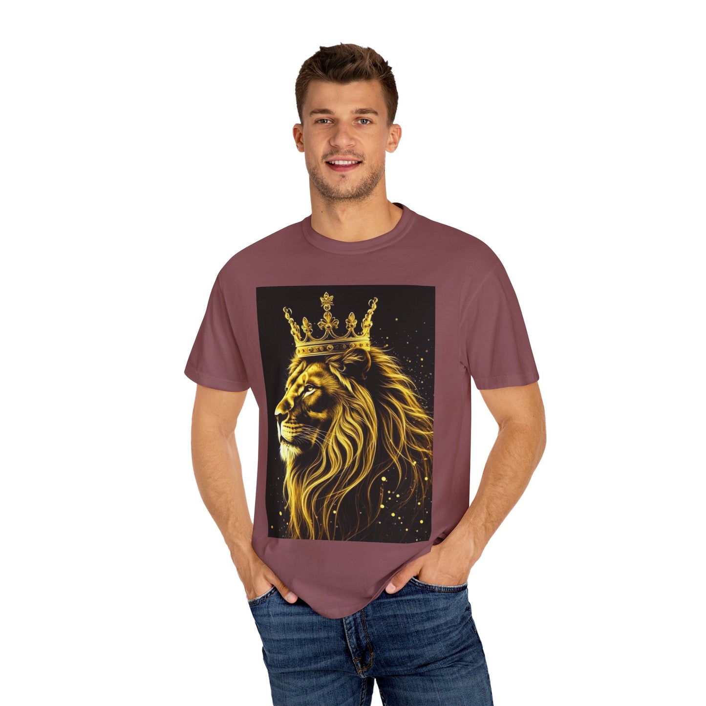 Lion King Crown T-Shirt — Regal Golden Lion Graphic Tee