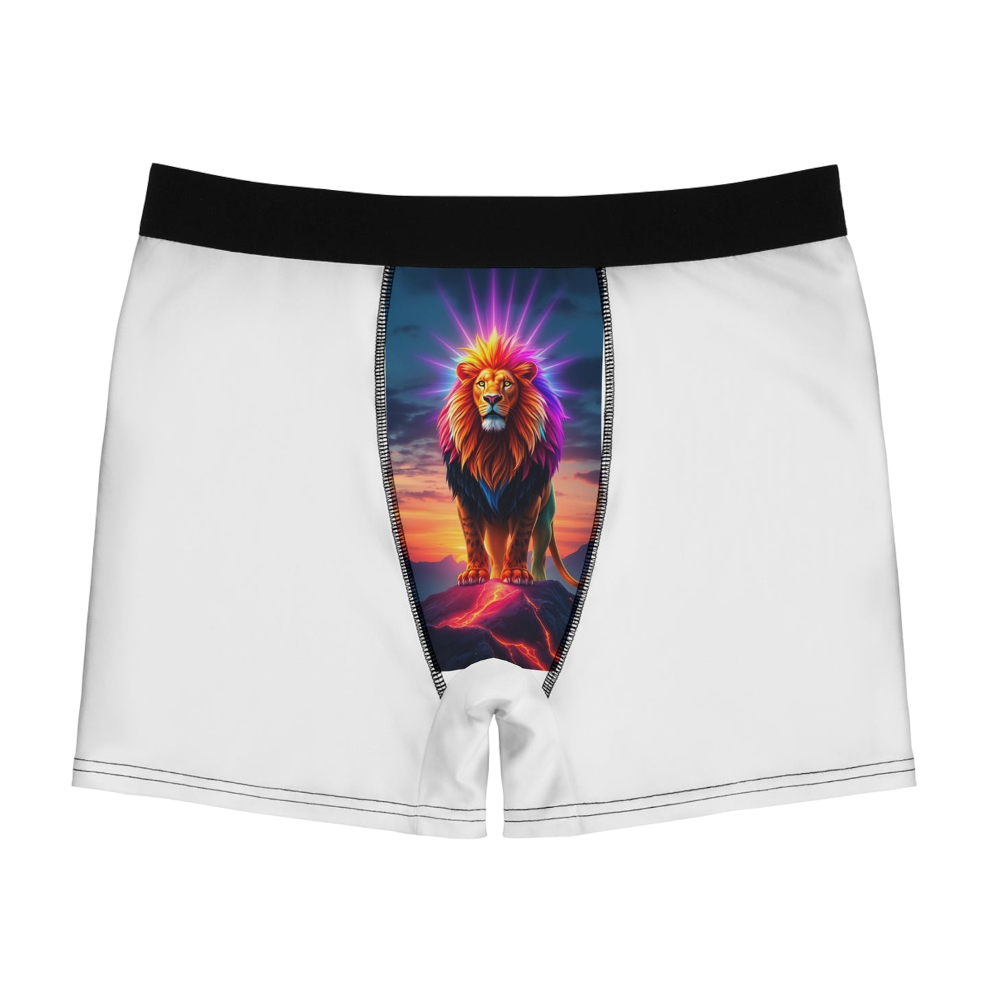 Lion King Boxer Briefs — Vibrant Majestic Lion Print Men’s Underwear