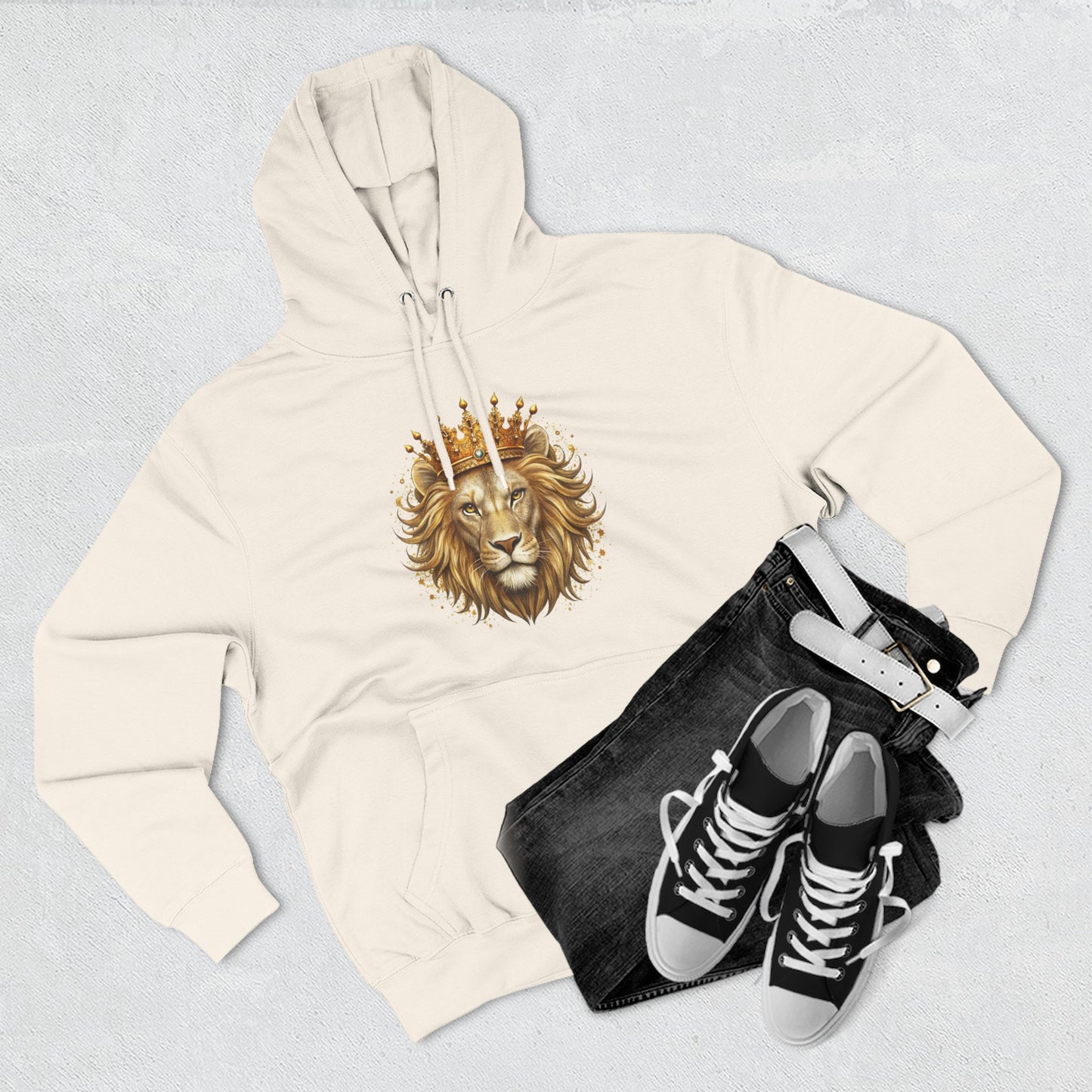 Lion with Crown Hoodie — Regal King Lion Graphic Sweatshirt