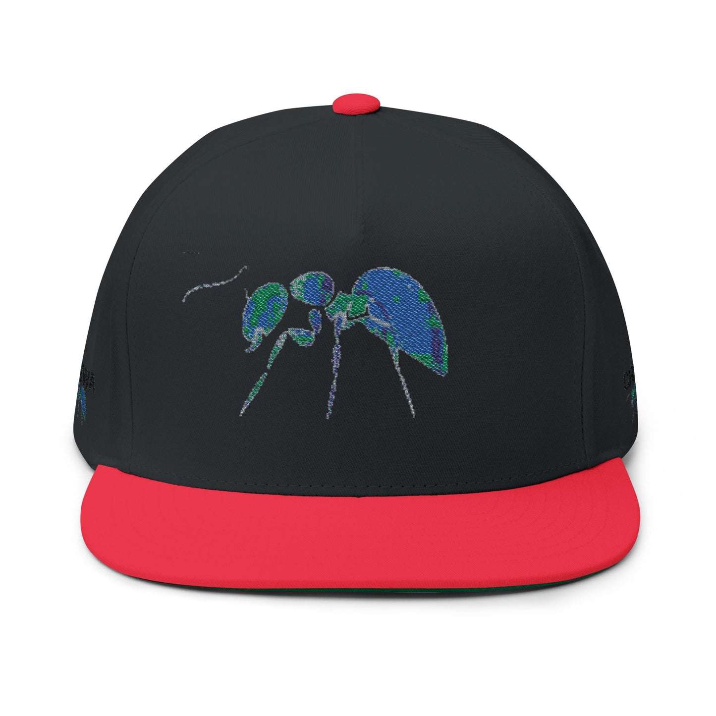 Sparkling Ant Flat Bill Cap - Unique Embroidered Hat, Trendy Accessories for Outdoors, Gifts for Nature Lovers, Birthday, Summer