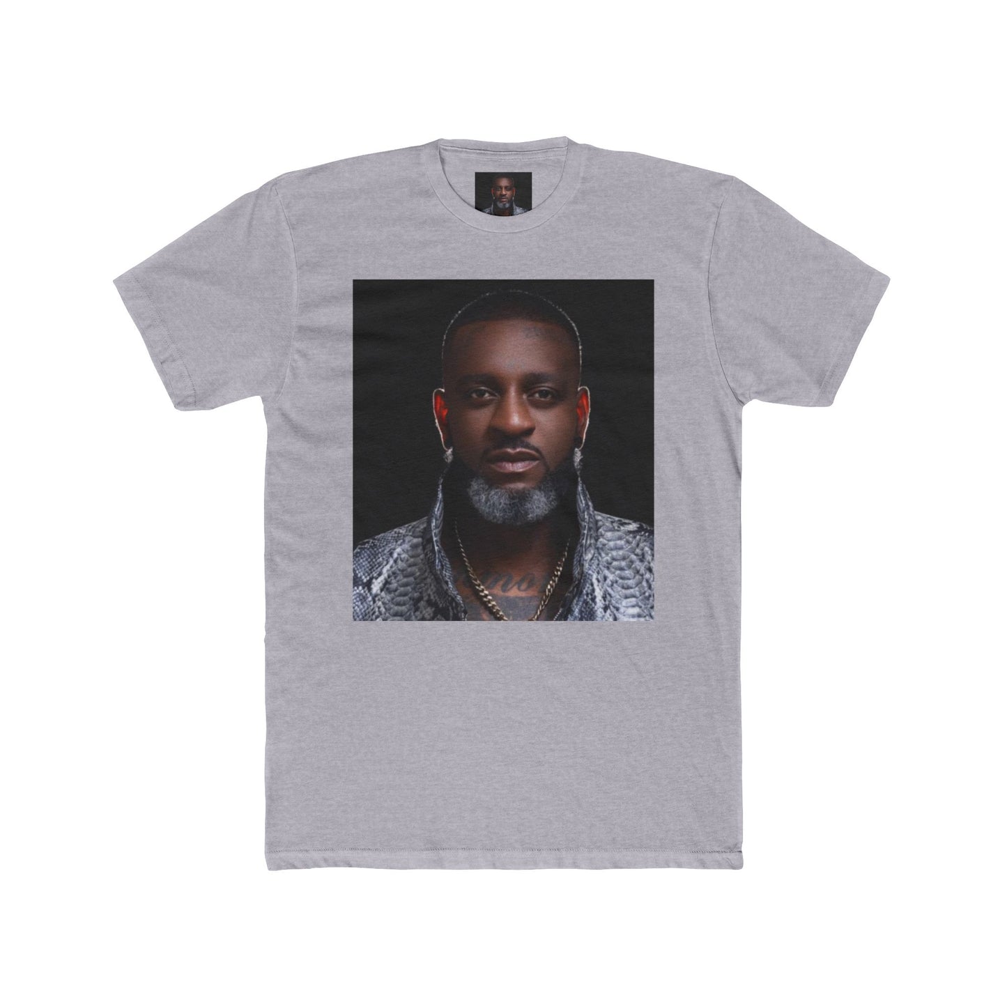 Unisex Cotton Crew Tee with Bold Portrait Design