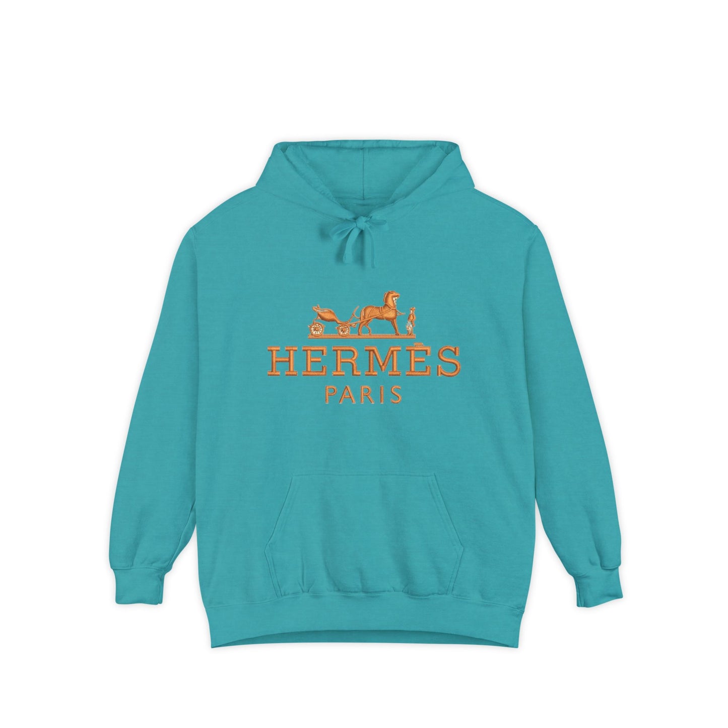 Hermès Paris Unisex Garment-Dyed Hoodie - Stylish Relaxed Fit