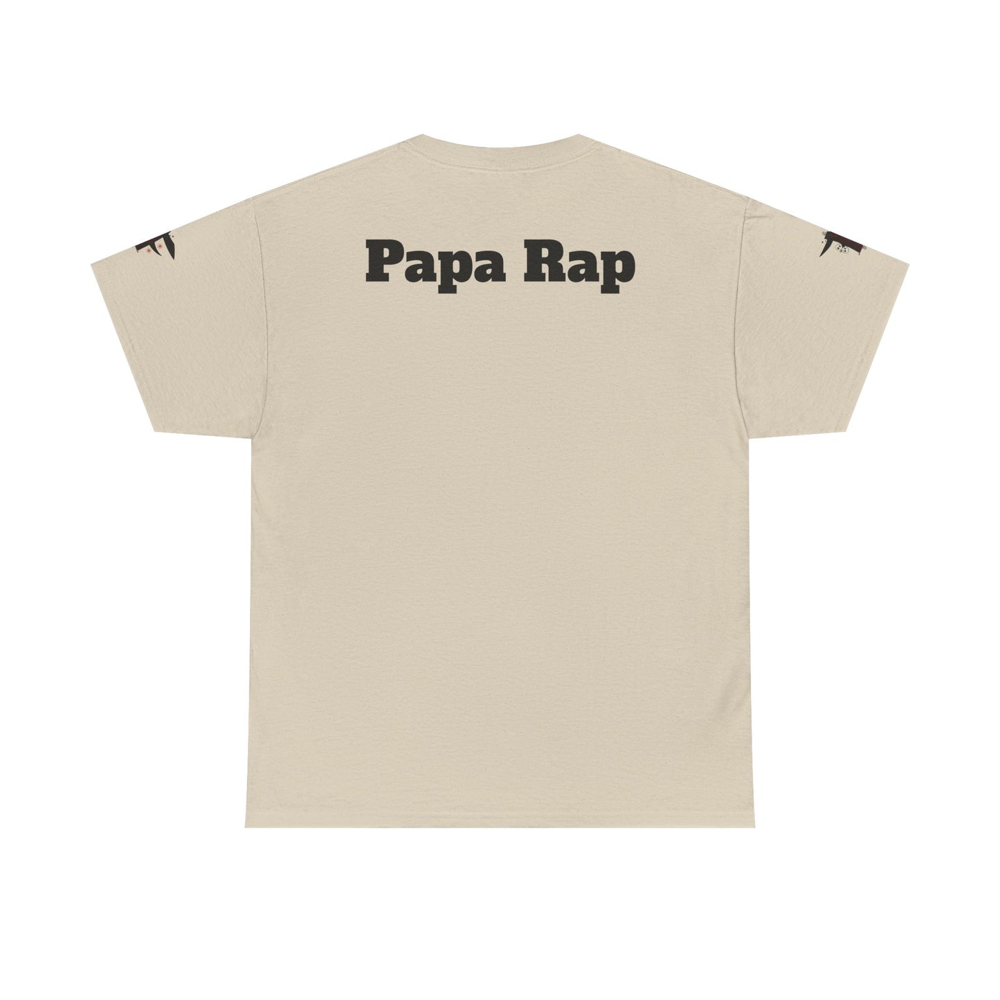 Festive Papa Rap Unisex Heavy Cotton Tee | Holiday Gift, Casual Wear, Graphic Tee, Family Celebration Shirt, Unique Gift for Dads