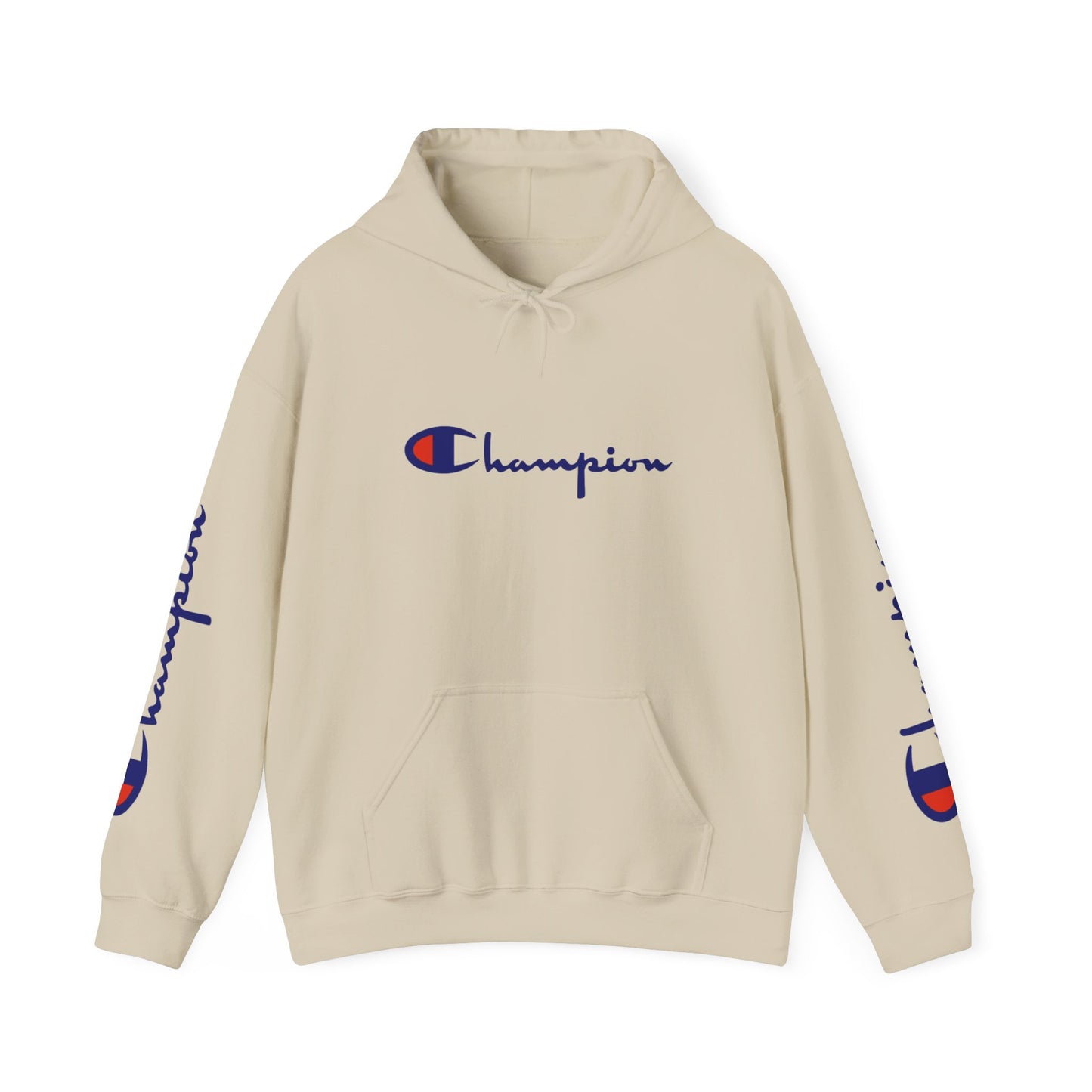 Champion Logo Unisex Hoodie, Cozy Streetwear Sweatshirt, Casual Layering Top, Gift for Him/Her, Everyday Comfort Wear